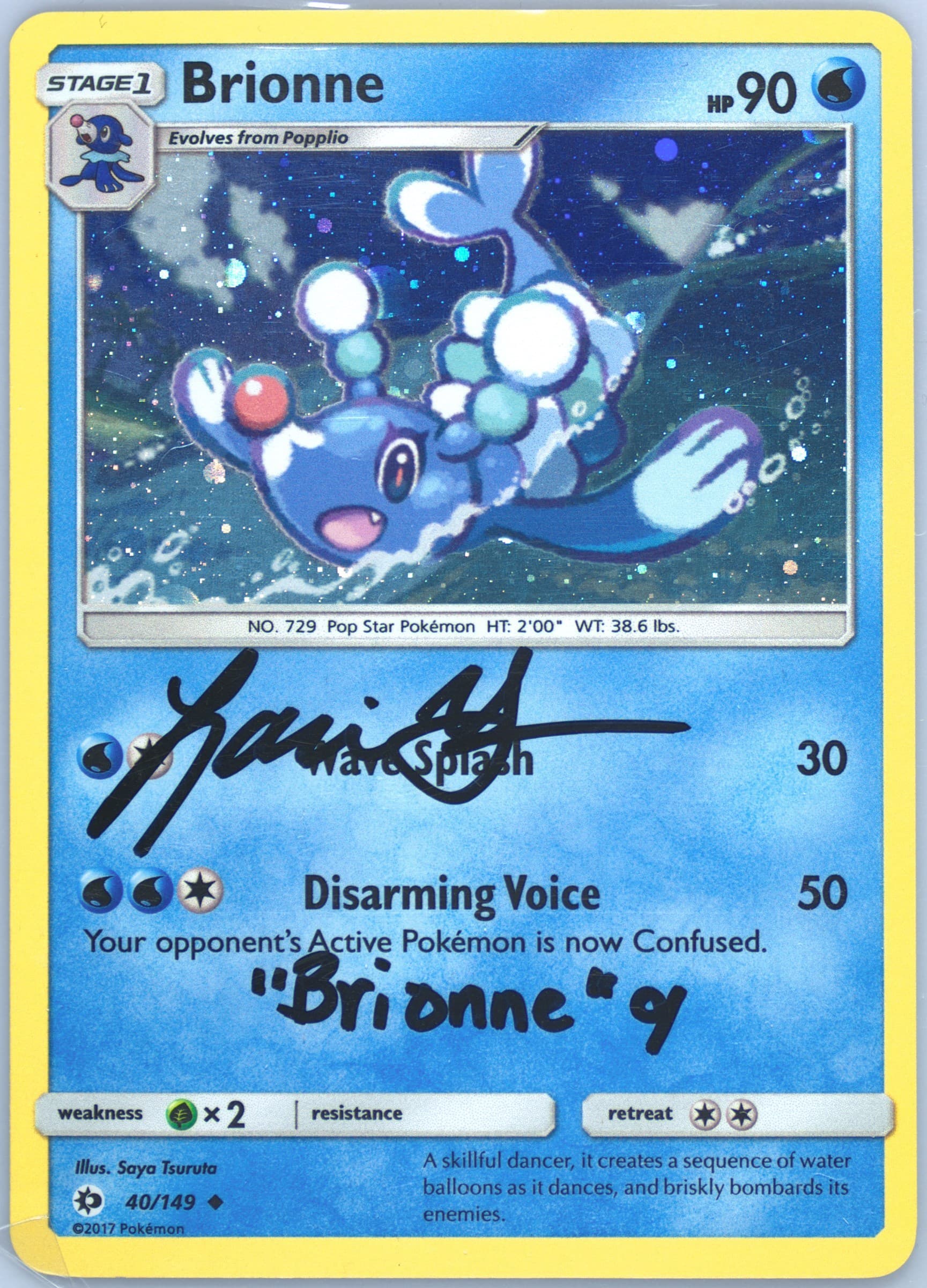 Brionne-Holo Cosmos-Primarina GX Premium Collection (40) 2017 Pokemon Sun & Moon