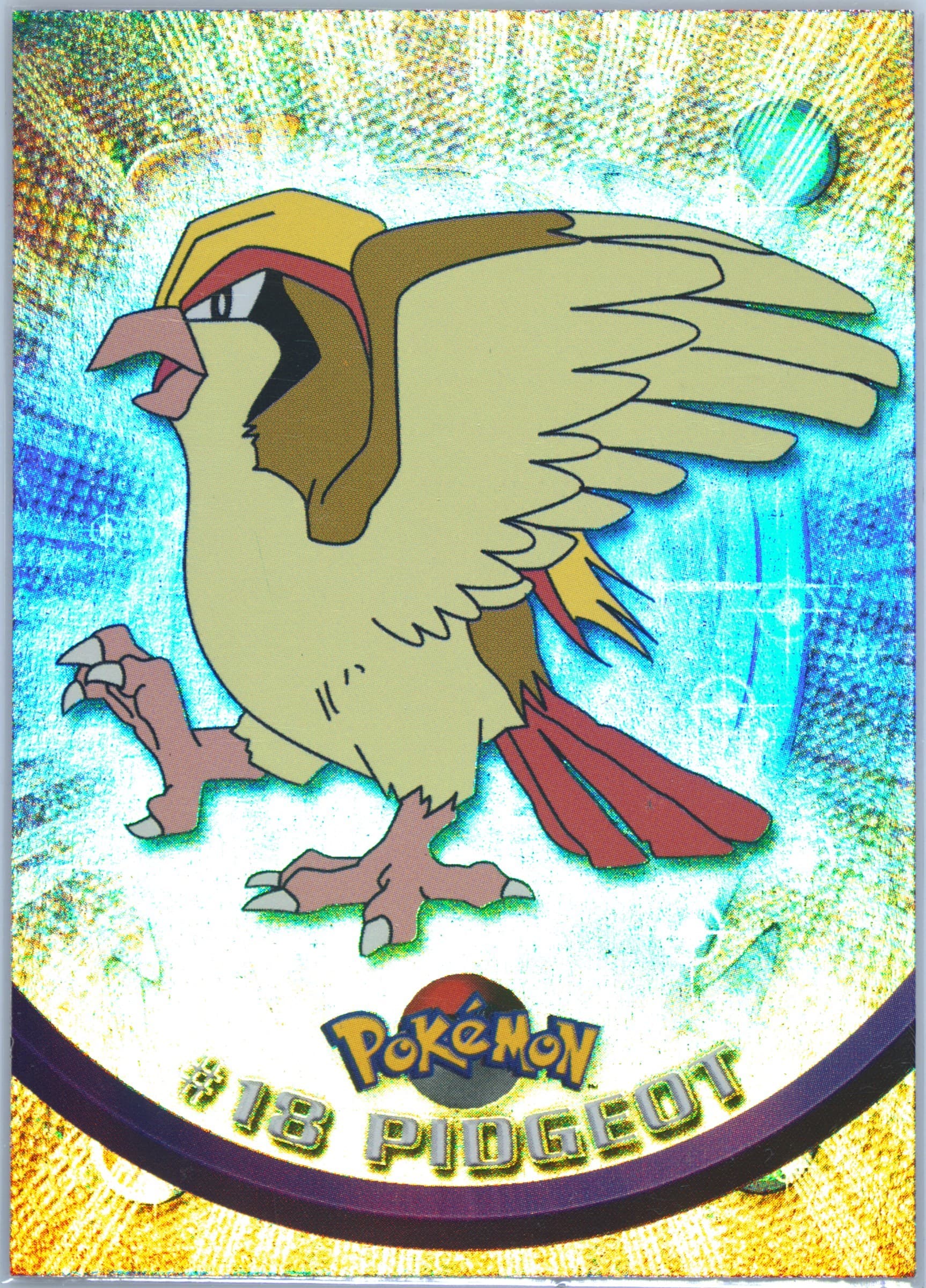 Pidgeot Rainbow Foil (18) 1999 Topps Pokemon TV