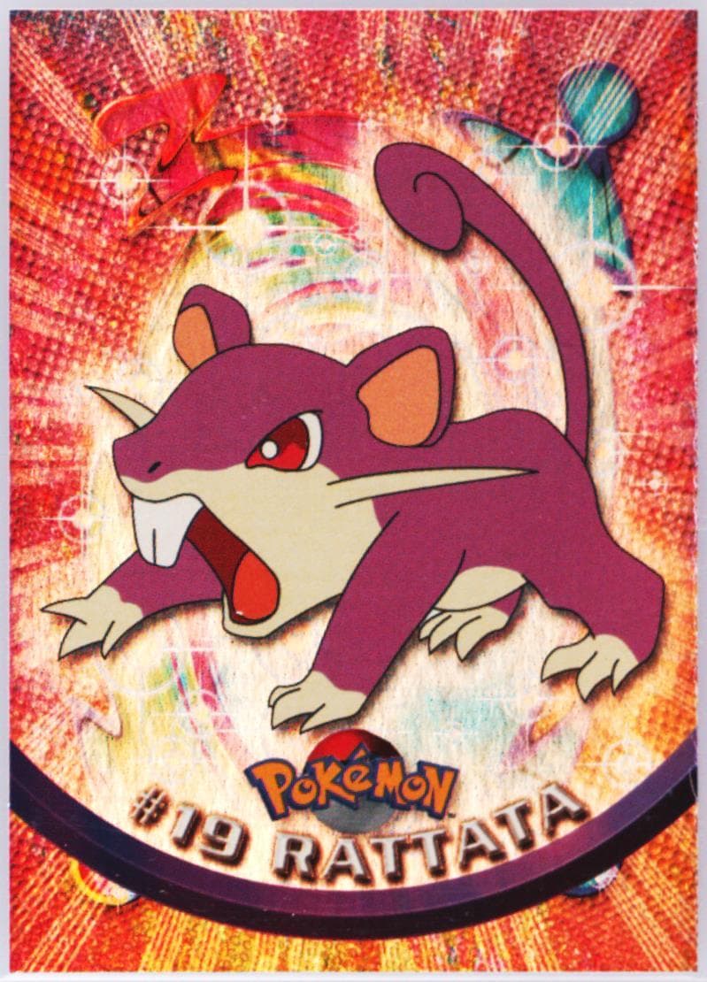 Rattata Rainbow Foil (19) 1999 Topps Pokemon TV