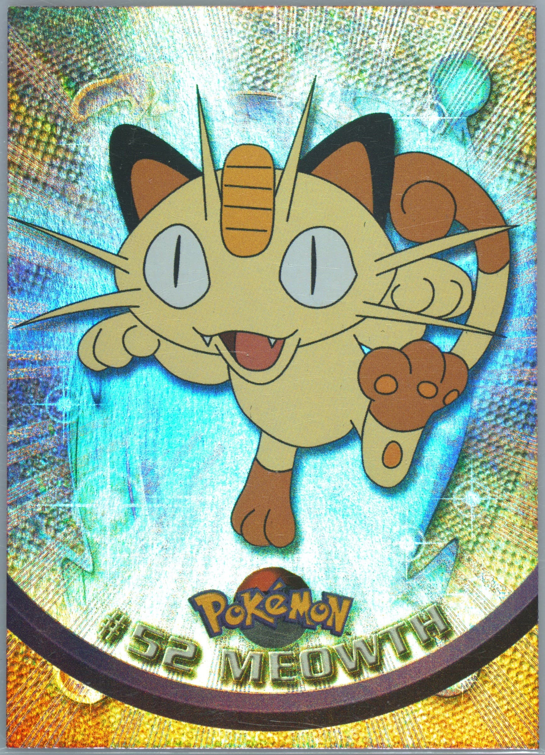 Meowth Rainbow Foil (52) 1999 Topps Pokemon TV