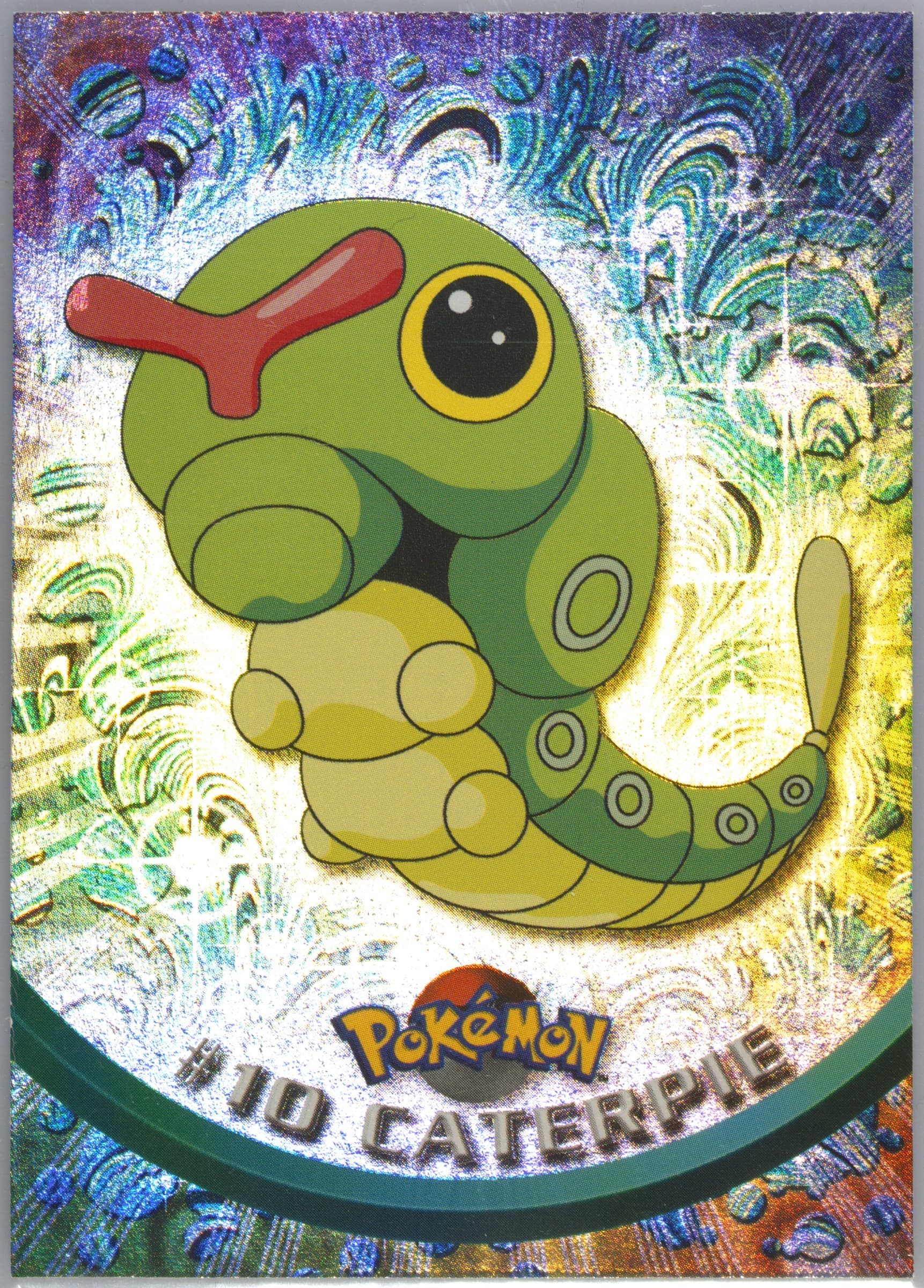 Caterpie Rainbow Foil (10) 1999 Topps Pokemon TV
