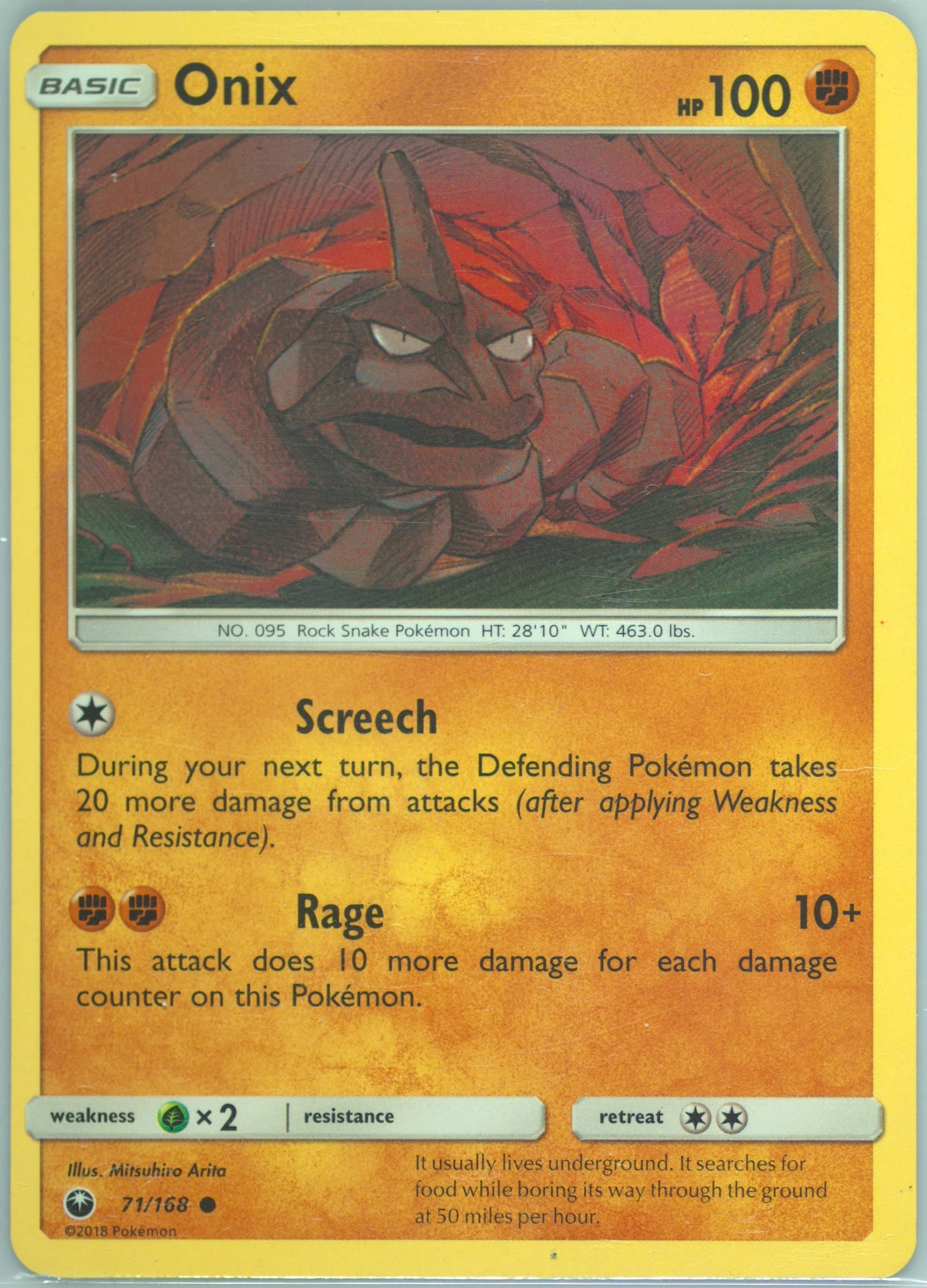 Onix (71) 2018 Pokemon Sun & Moon Celestial Storm