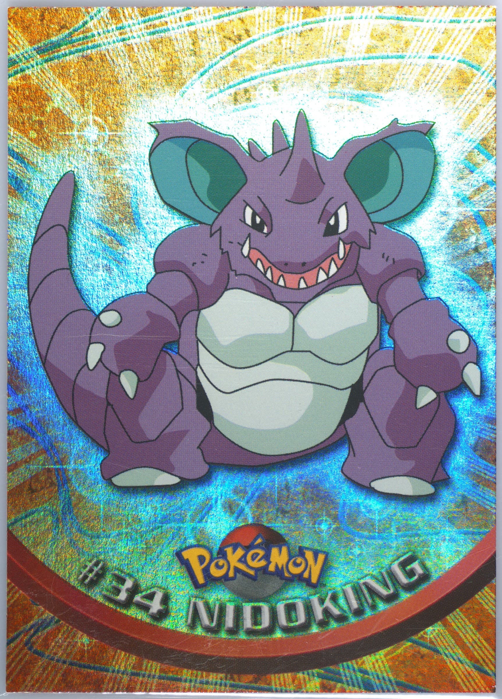 Nidoking Rainbow Foil (34) 1999 Topps Pokemon TV