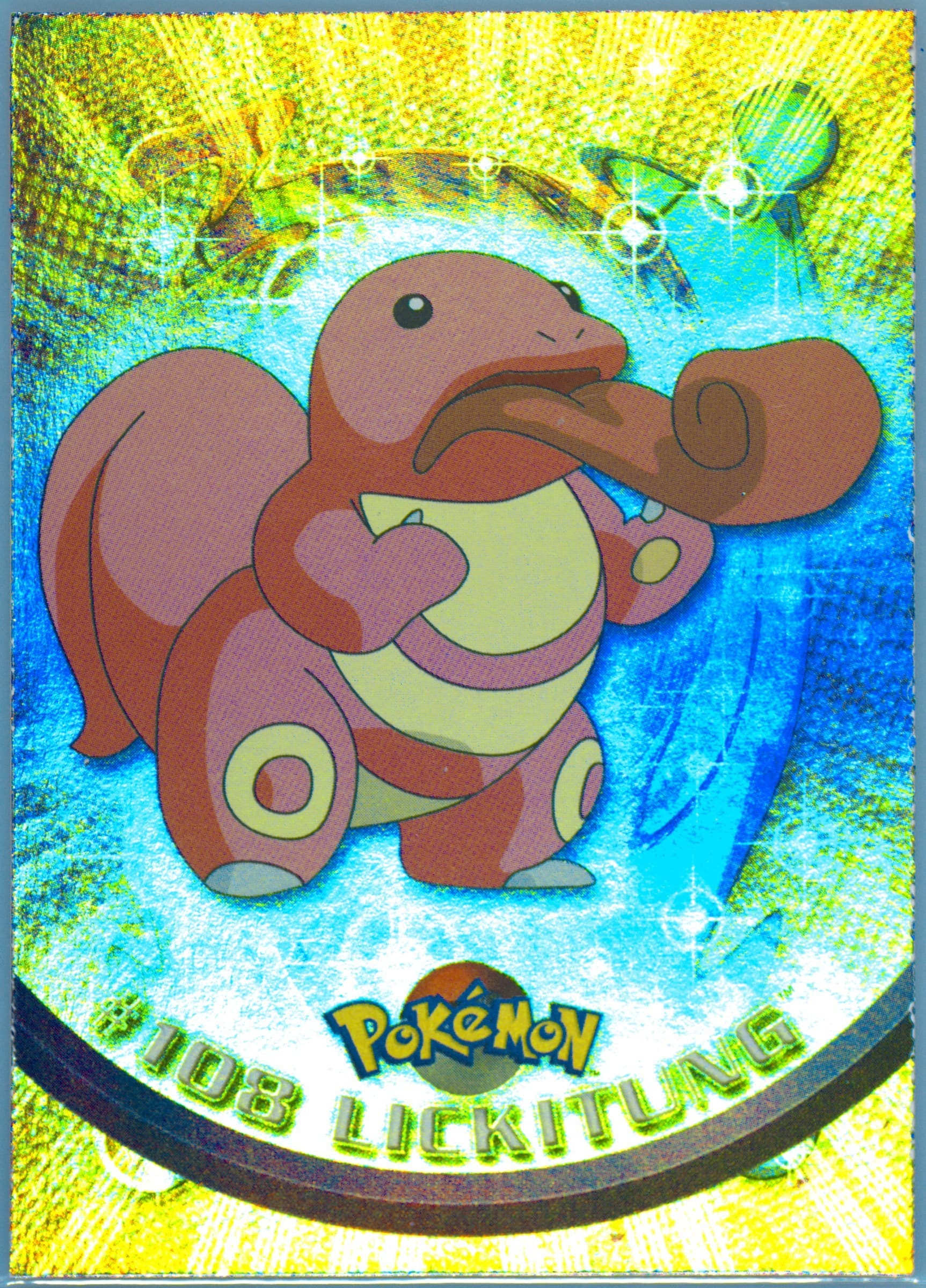 Lickitung Rainbow Foil (108) 2000 Topps Pokemon TV Animation Series 2