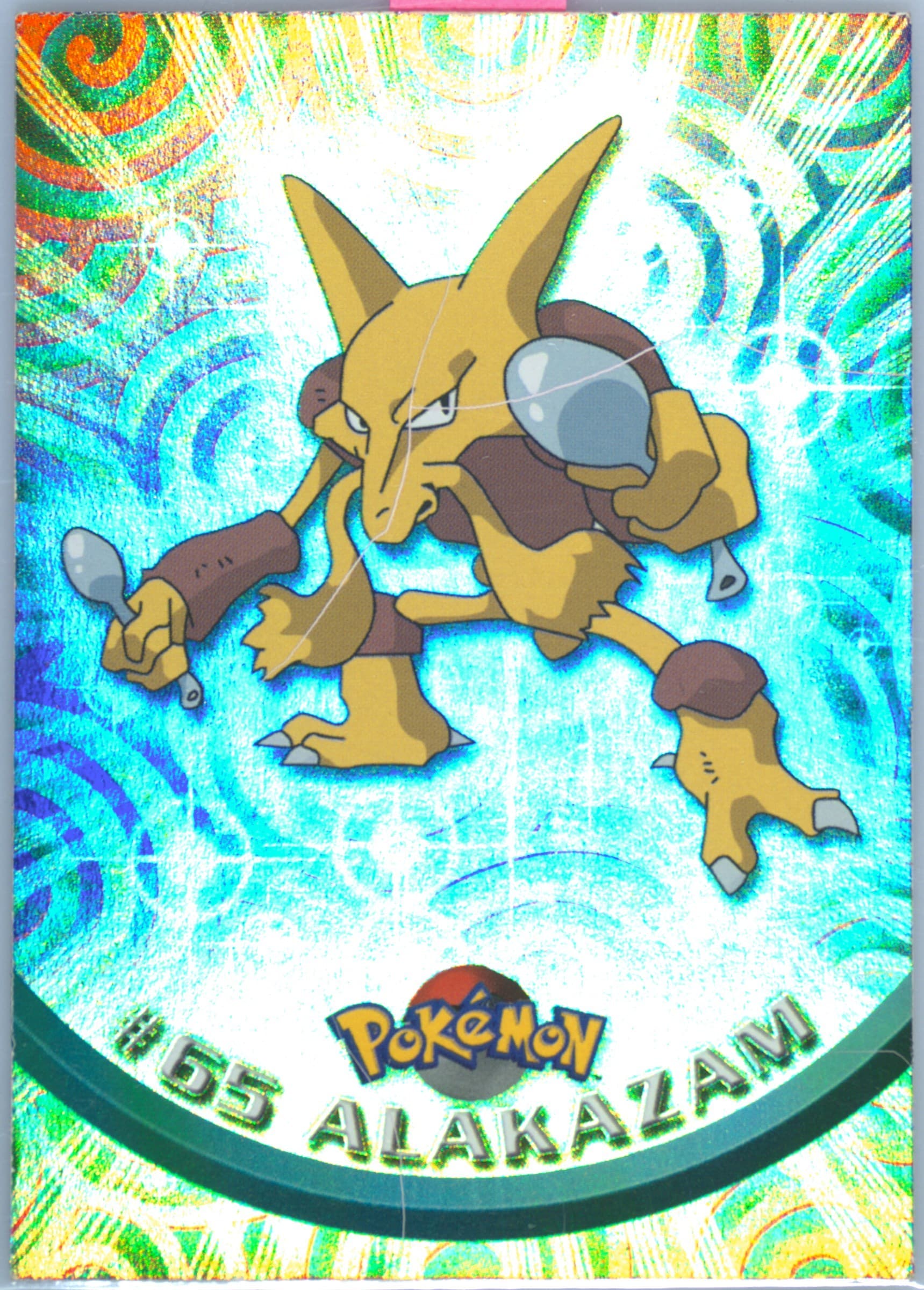 Alakazam Rainbow Foil (65) 1999 Topps Pokemon TV