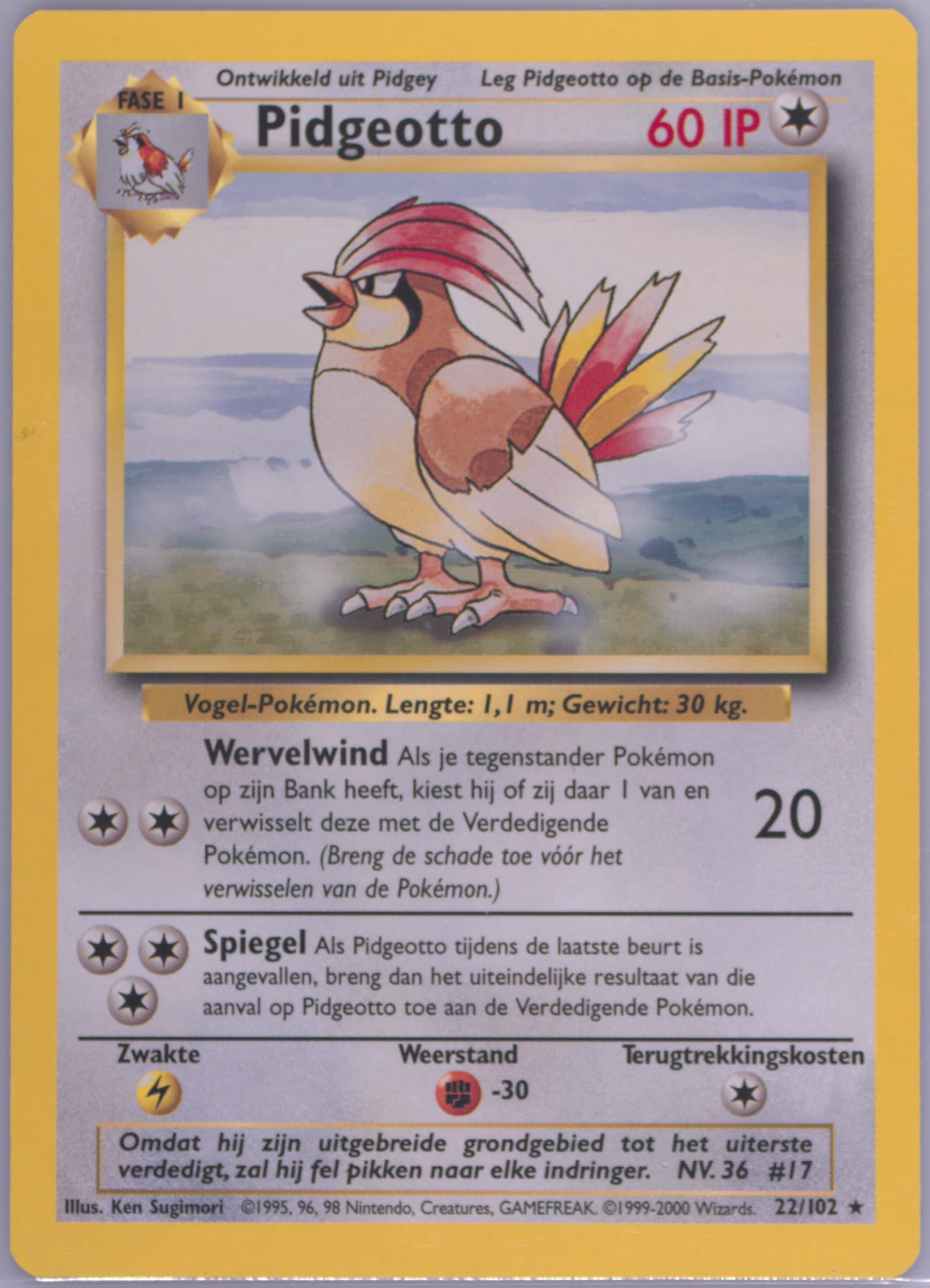 Pidgeotto (22) 1999 Pokemon Dutch