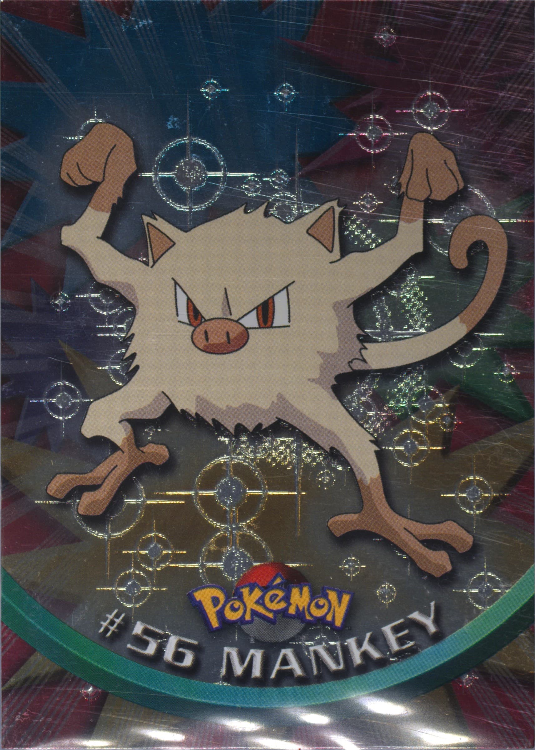 Mankey Foil (56) 1999 Topps Pokemon TV