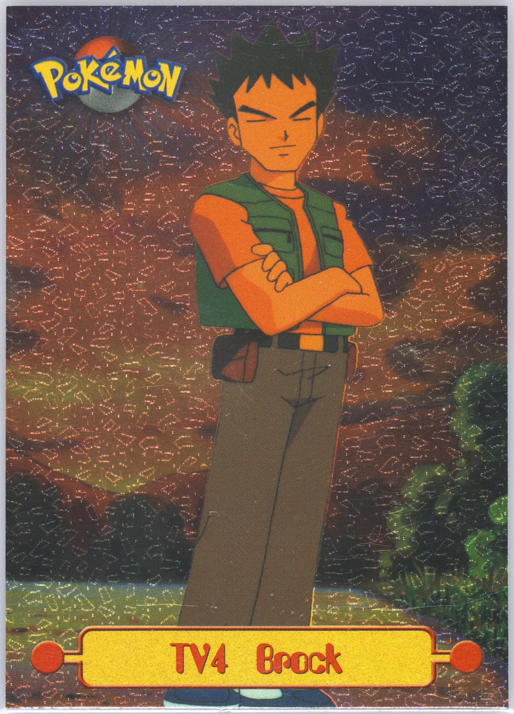 Brock Foil (TV4) 1999 Topps Pokemon Series 1 Character Cards