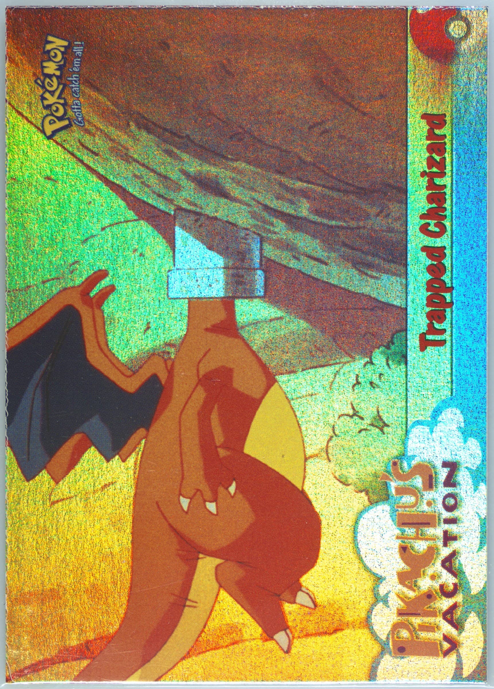 Movie Edition Trapped Charizard-Rainbow Foil (51) 1999 Topps Pokemon the Movie Edt