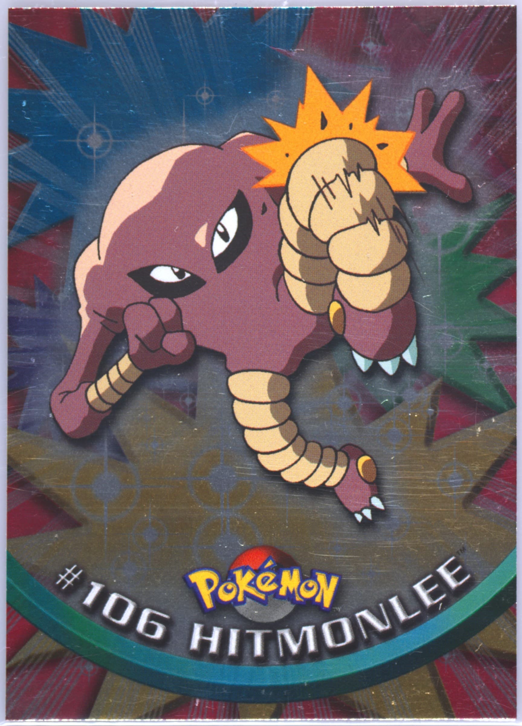 Hitmonlee Foil (106) 2000 Topps Pokemon TV Animation Series 2