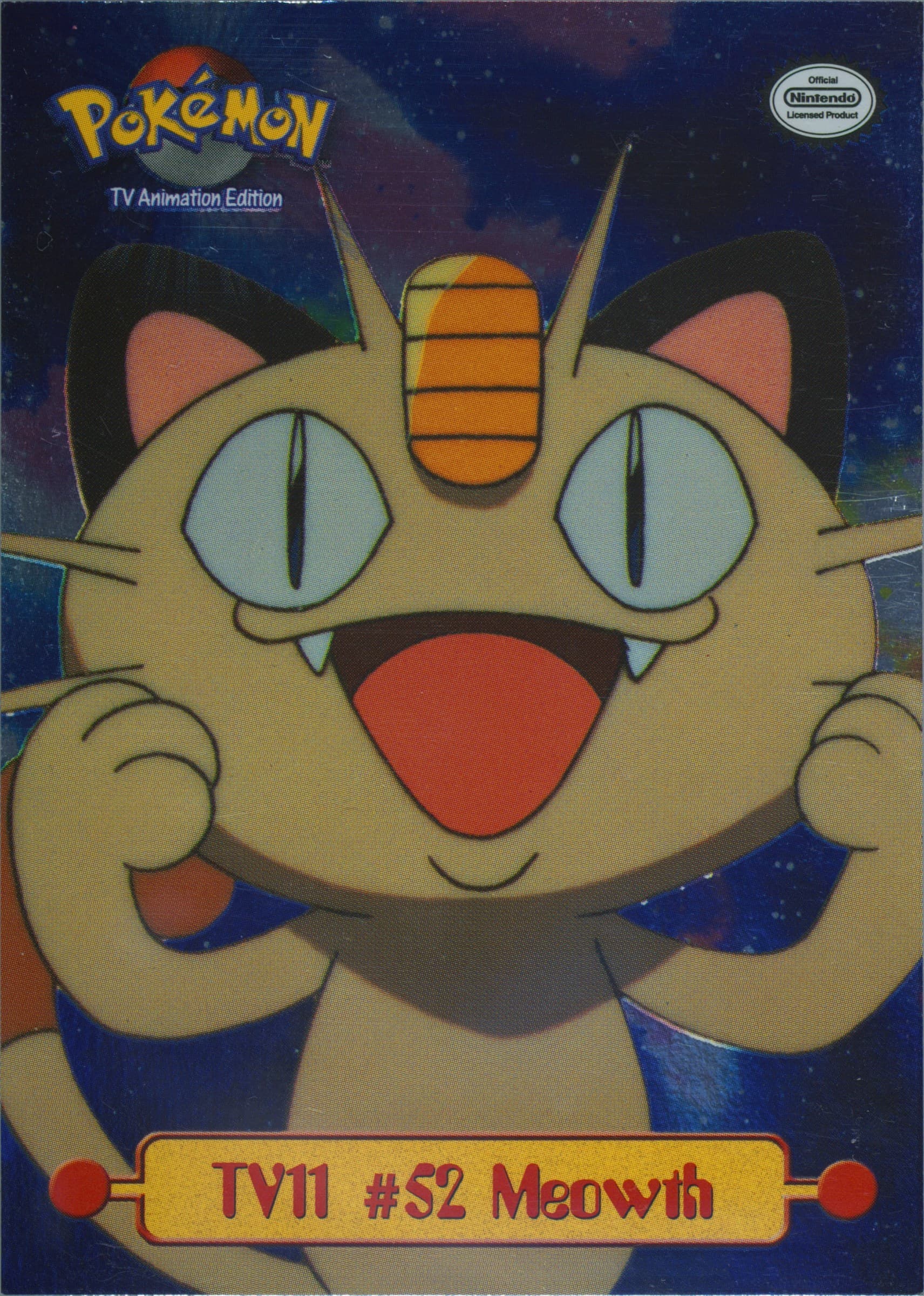Meowth Foil (TV11) 1999 Topps Pokemon Series 1 Character Cards