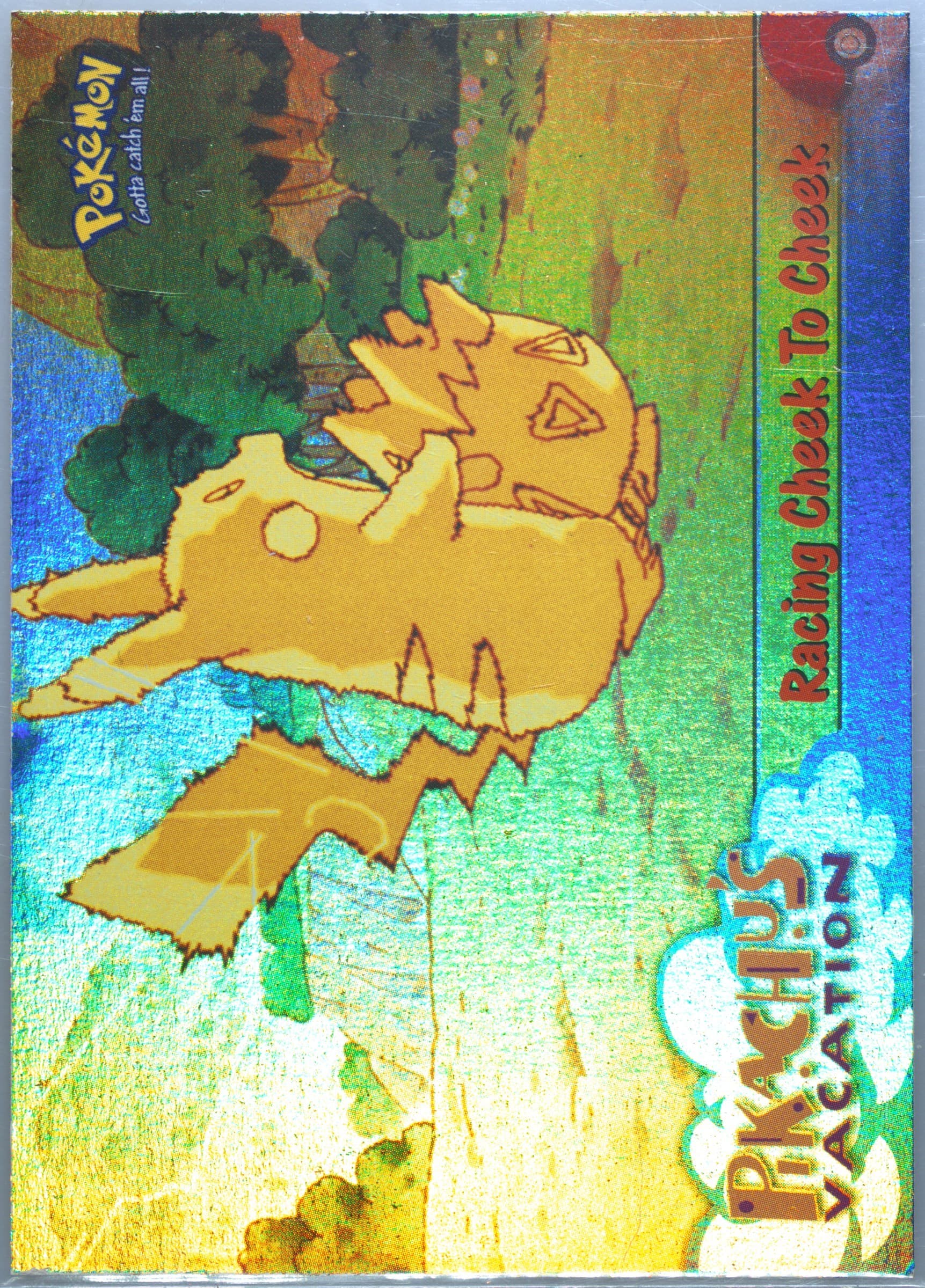 Movie Edition Racing Cheek to Cheek-Rainbow Foil (48) 1999 Topps Pokemon the Movie Edt