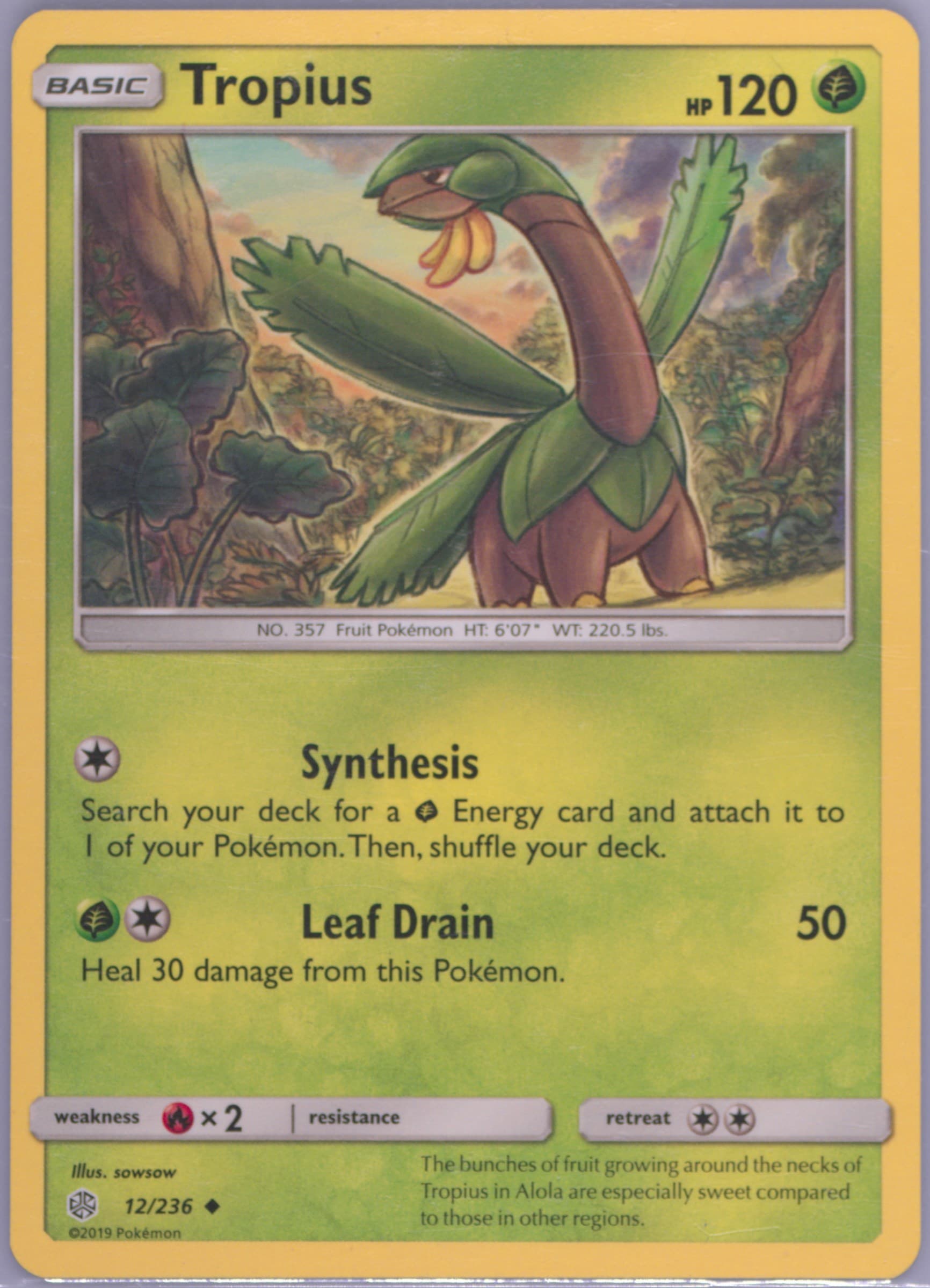 Tropius (12) 2019 Pokemon Sun & Moon Cosmic Eclipse