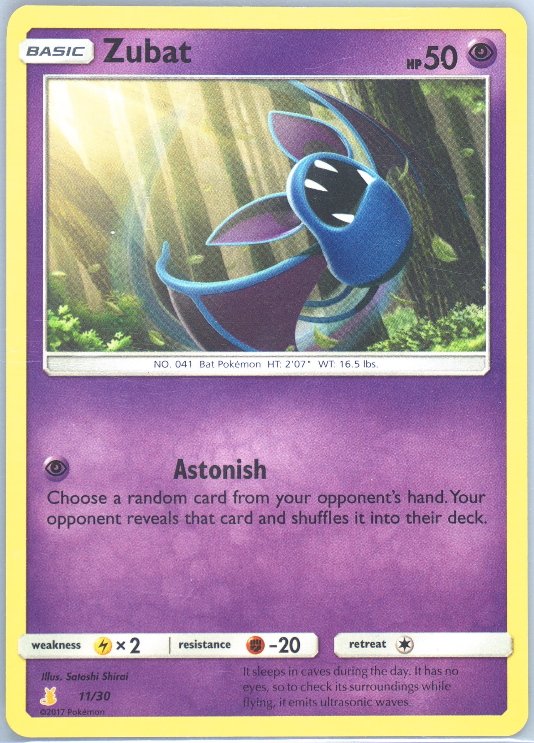 Zubat (11) 2017 Pokemon Sun & Moon Trainer Kit Alolan Raichu Half Deck