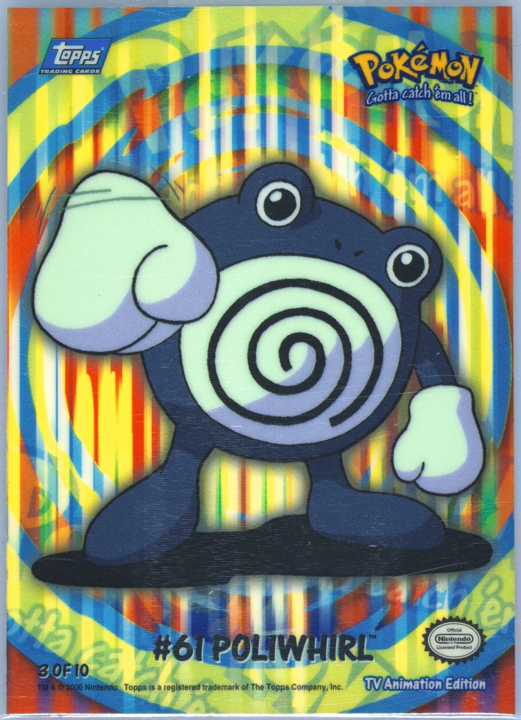 Poliwhirl (3) 2000 Topps Pokemon TV Animation Series 2 Stick-Ons