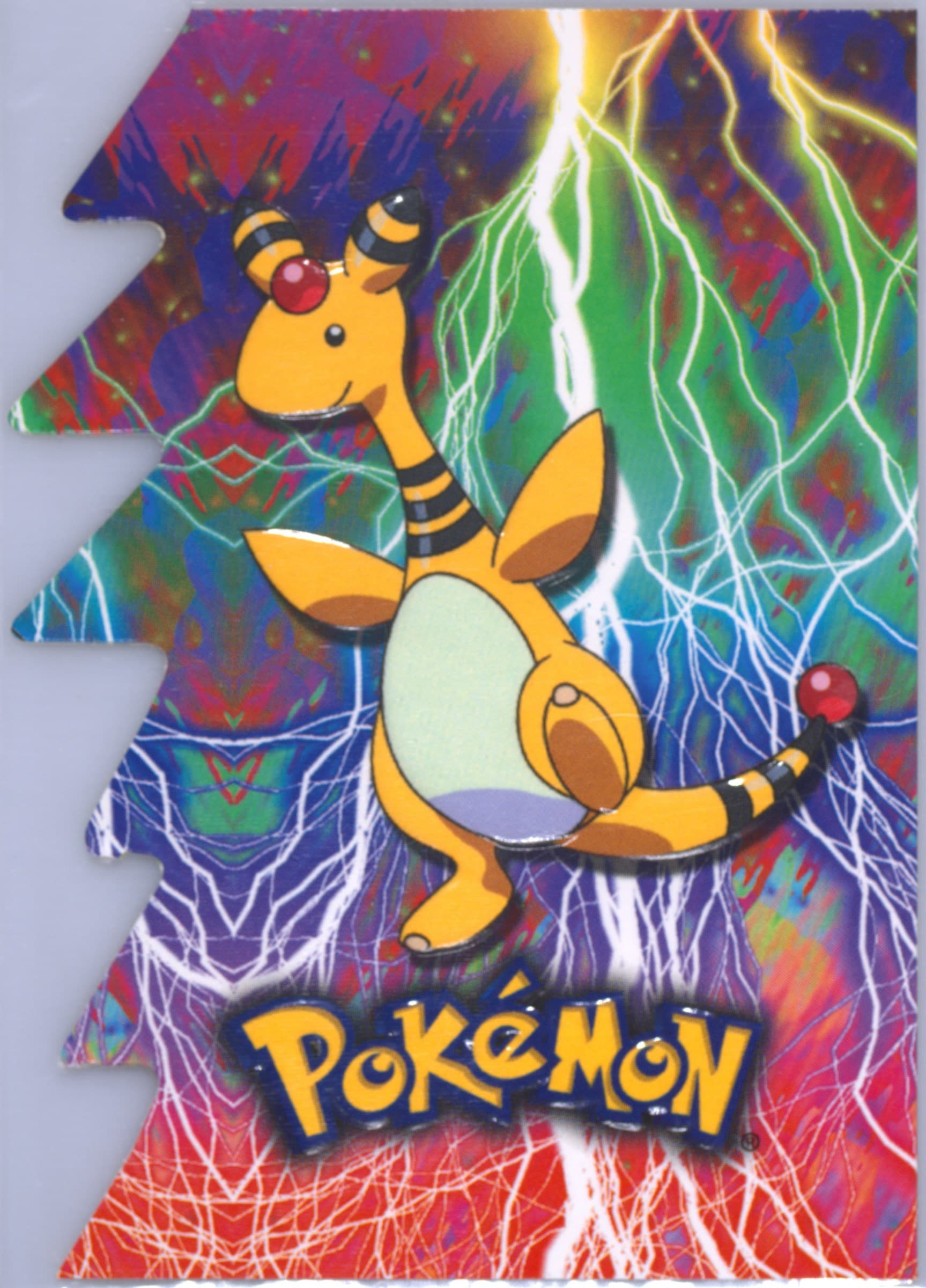 Ampharos (12) 2001 Topps Pokemon Johto Series 1 Die-Cut Embossed