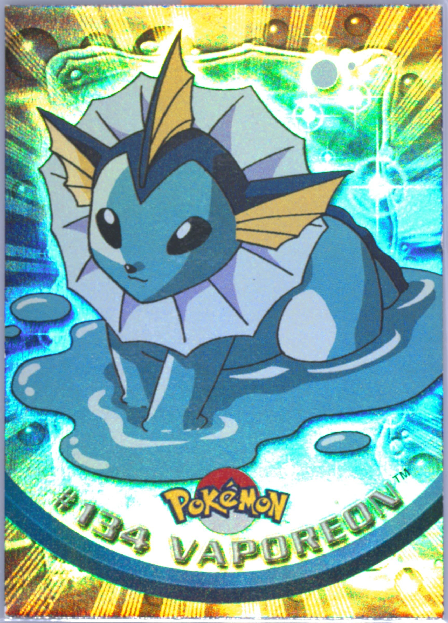 Vaporeon Rainbow Foil (134) 2000 Topps Pokemon TV Animation Series 3