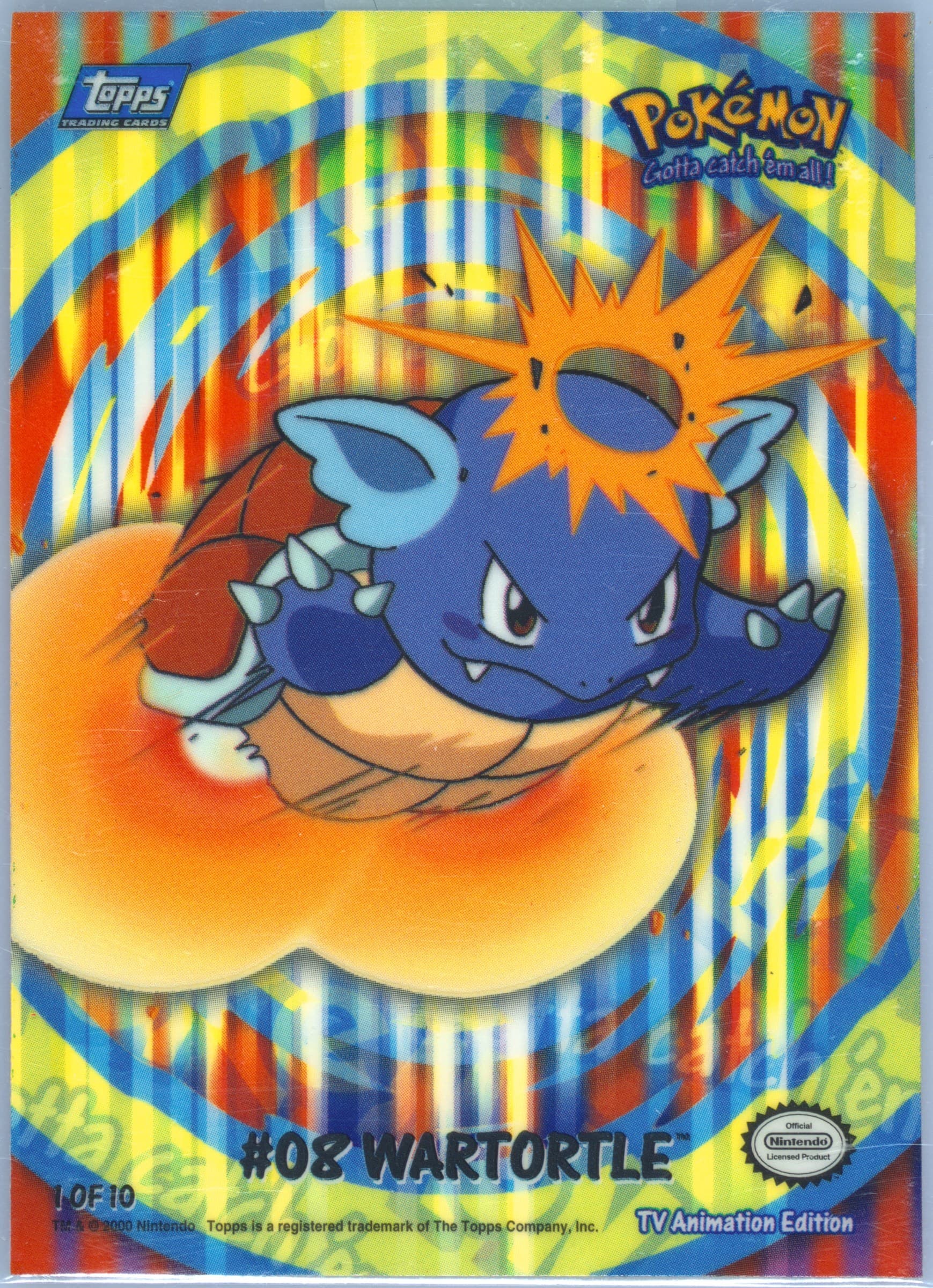 Wartortle (1) 2000 Topps Pokemon TV Animation Series 2 Stick-Ons