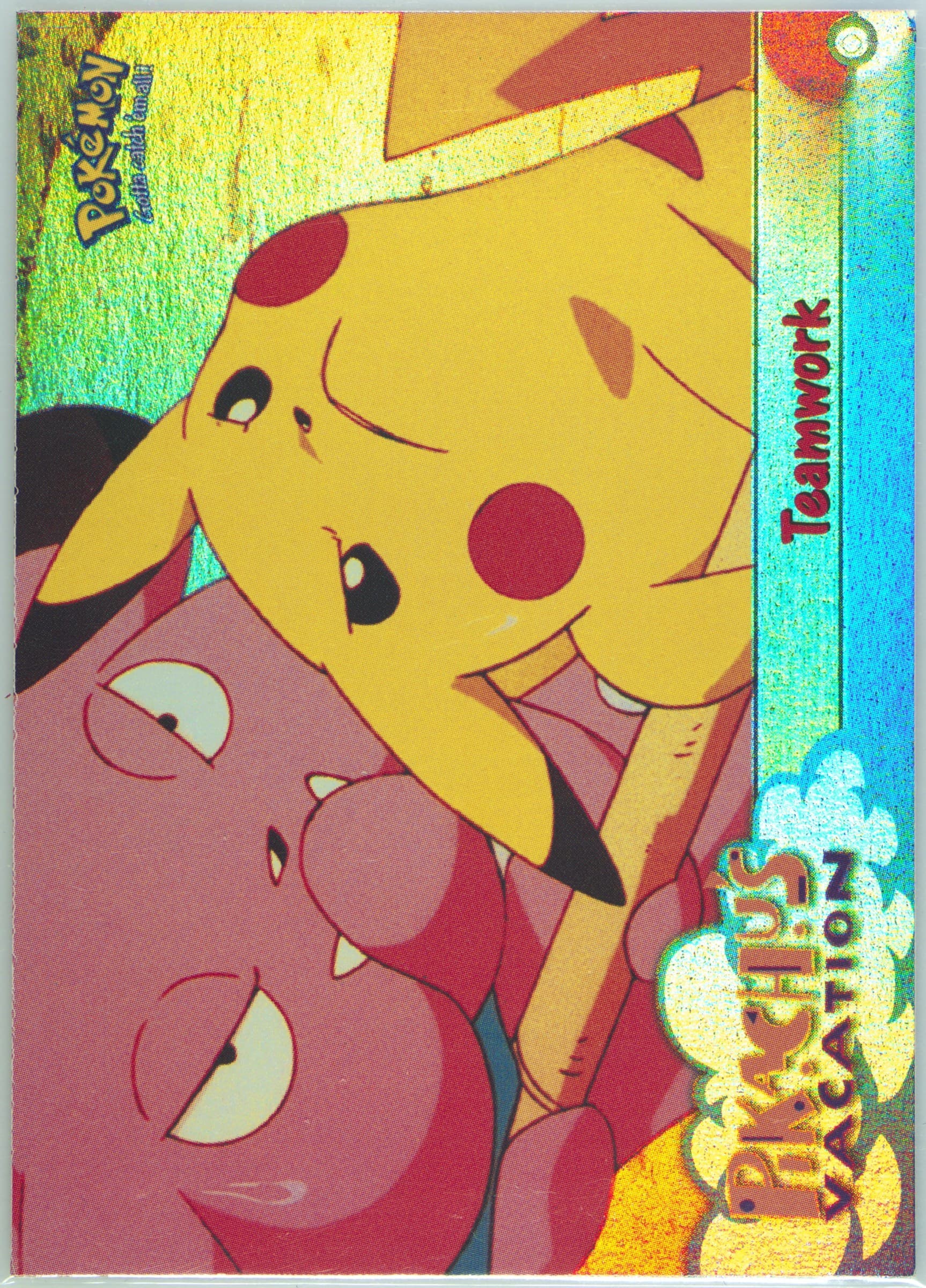 Movie Edition Teamwork-Rainbow Foil (54) 1999 Topps Pokemon the Movie Edt