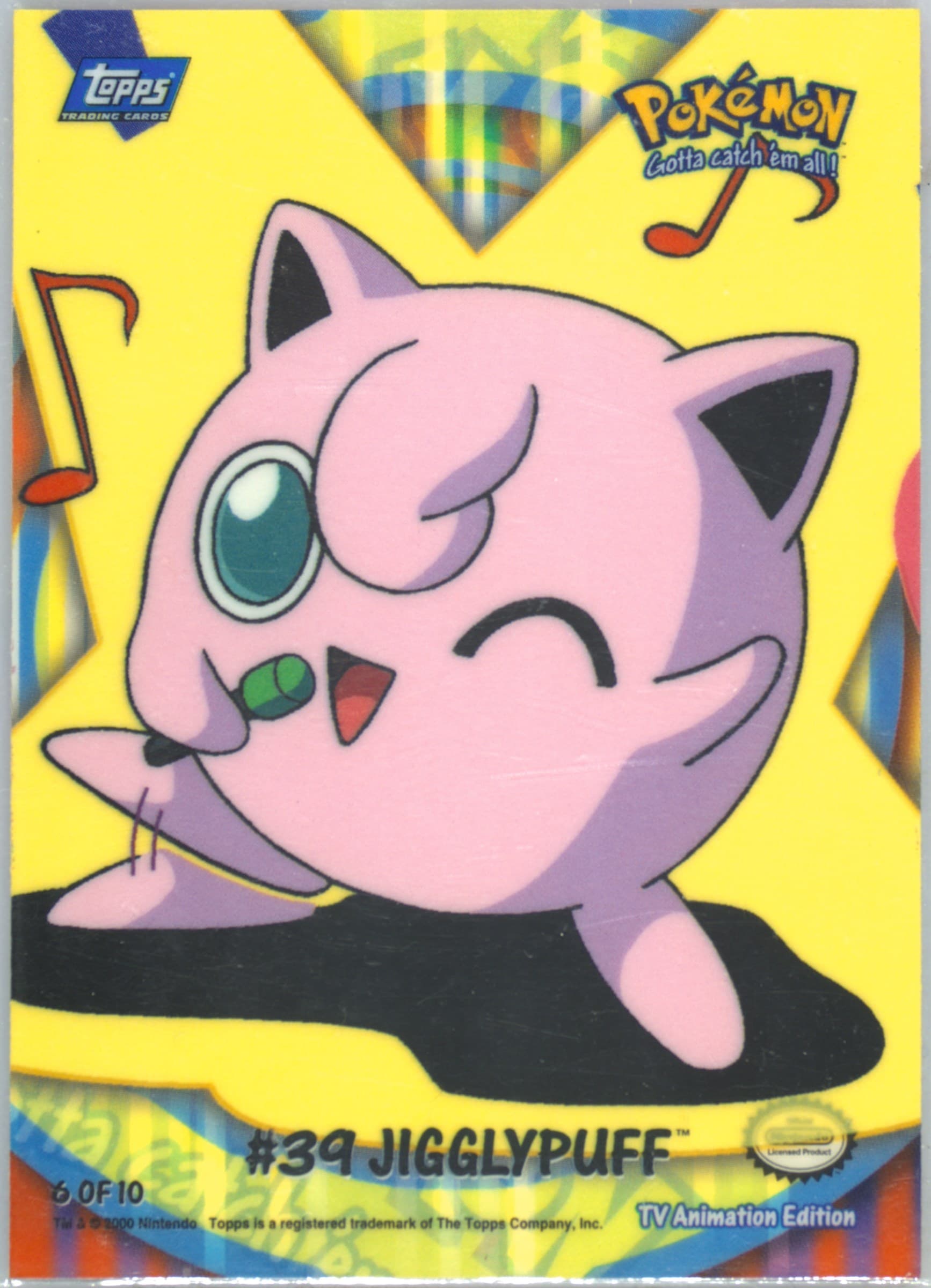 Jigglypuff (6) 2000 Topps Pokemon TV Animation Series 2 Stick-Ons
