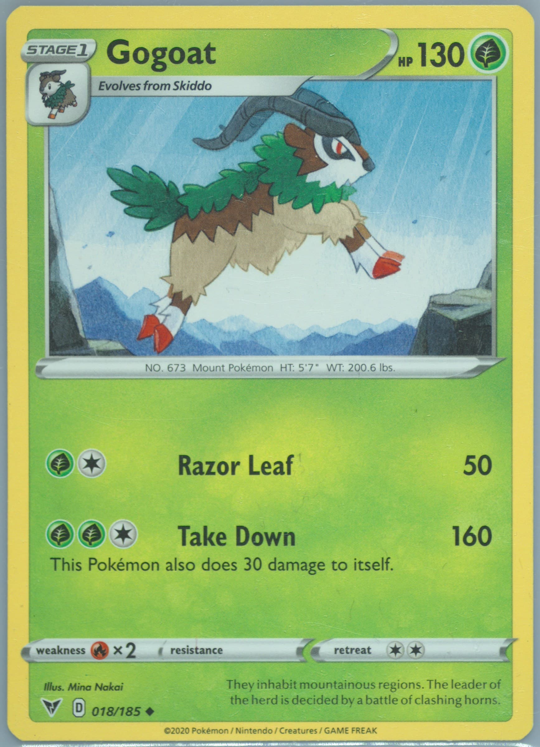 Gogoat (018) 2020 Pokemon Sword & Shield Vivid Voltage