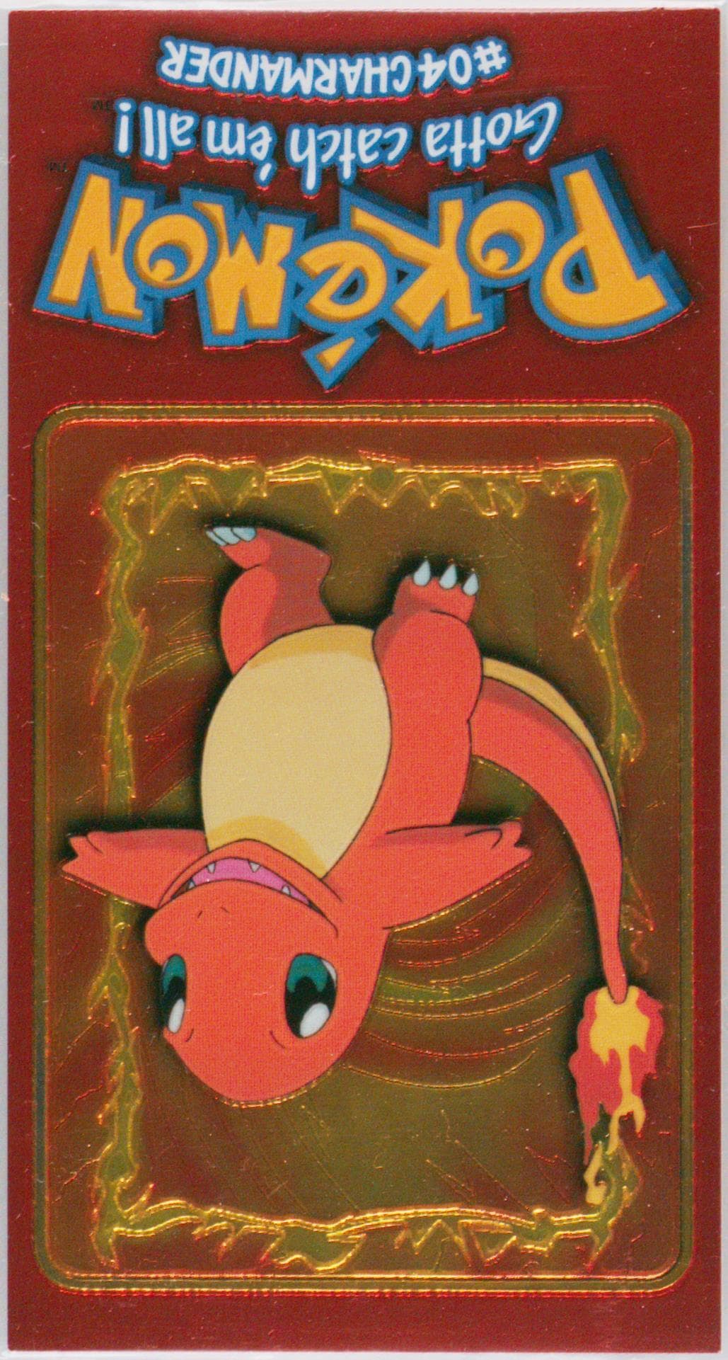 Charmander (4) 1999 Topps Pokemon TV Animation Series 1 Oversized Tin Toppers