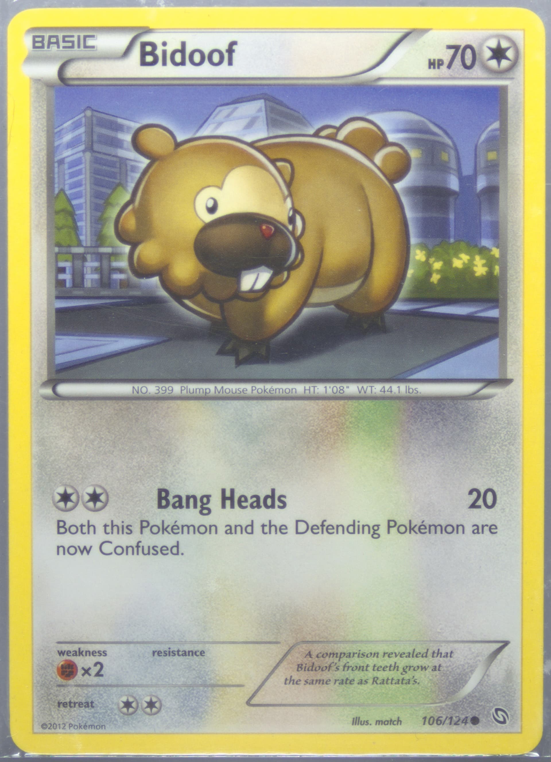 Bidoof (106) 2012 Pokemon Black & White Dragons Exalted
