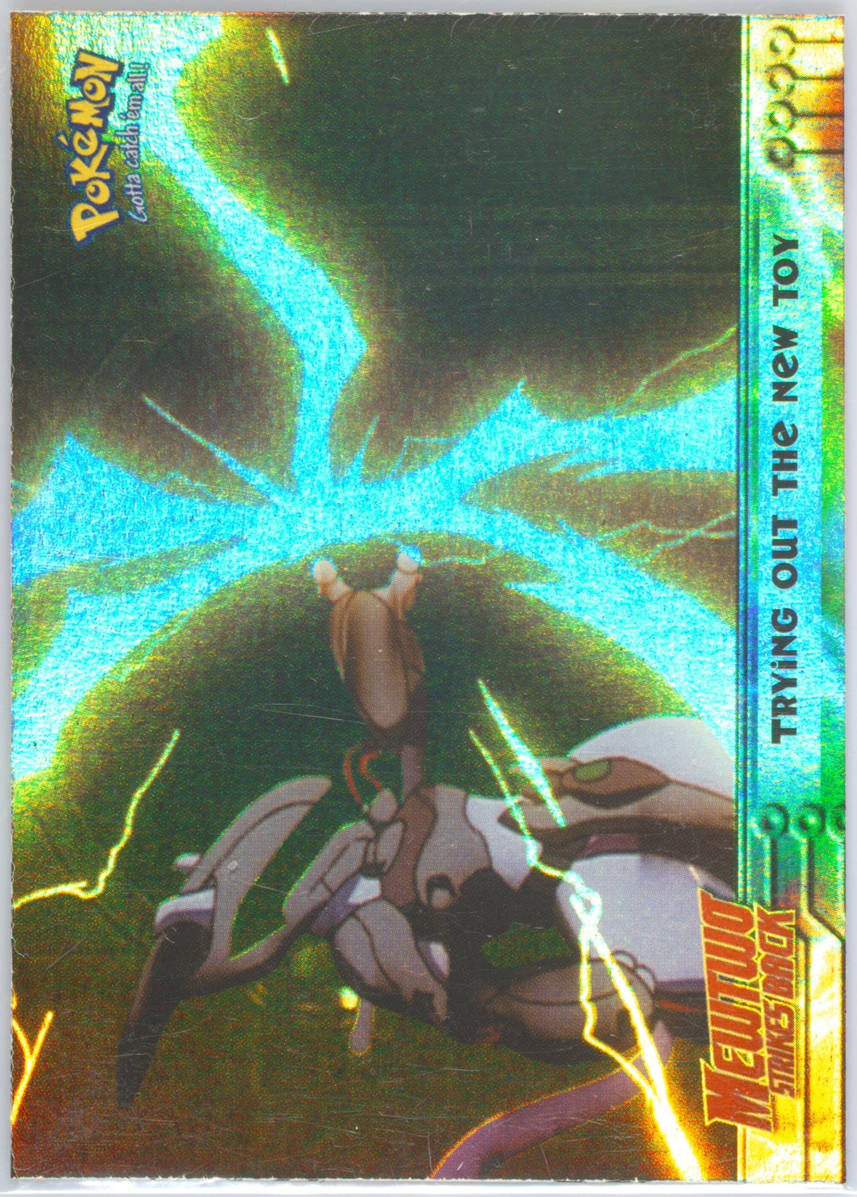 Movie Edition Trying Out the New Toy-Rainbow Foil (7) 1999 Topps Pokemon the Movie Edt