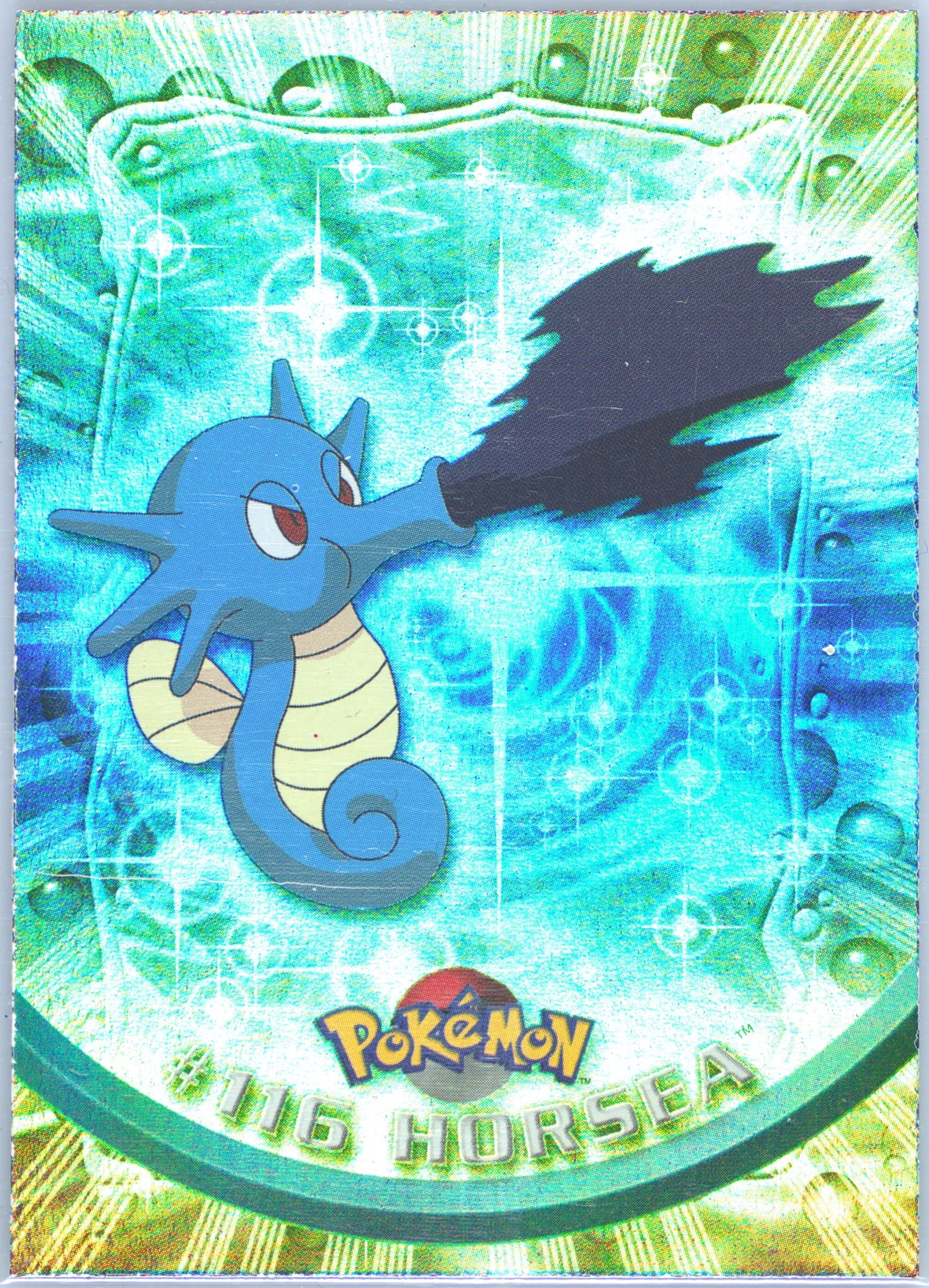 Horsea Rainbow Foil (116) 2000 Topps Pokemon TV Animation Series 2
