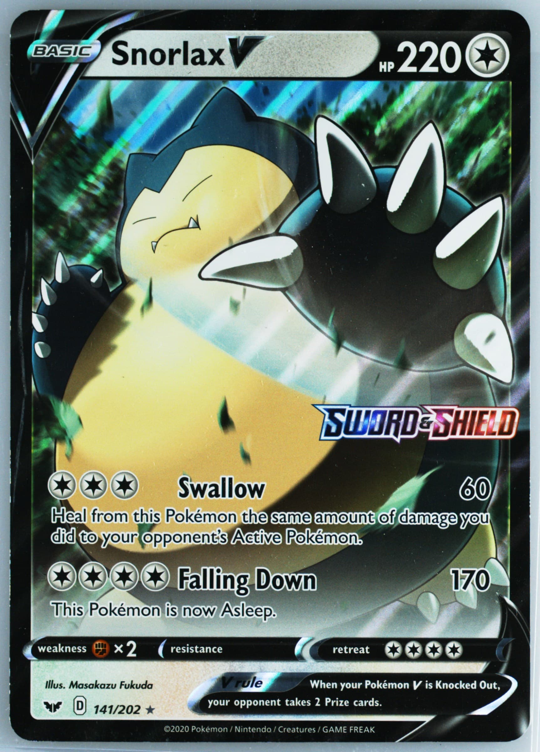 Snorlax V Sword & Shield Stamp Gift-Jumbo (141) 2020 Pokemon Sword & Shield