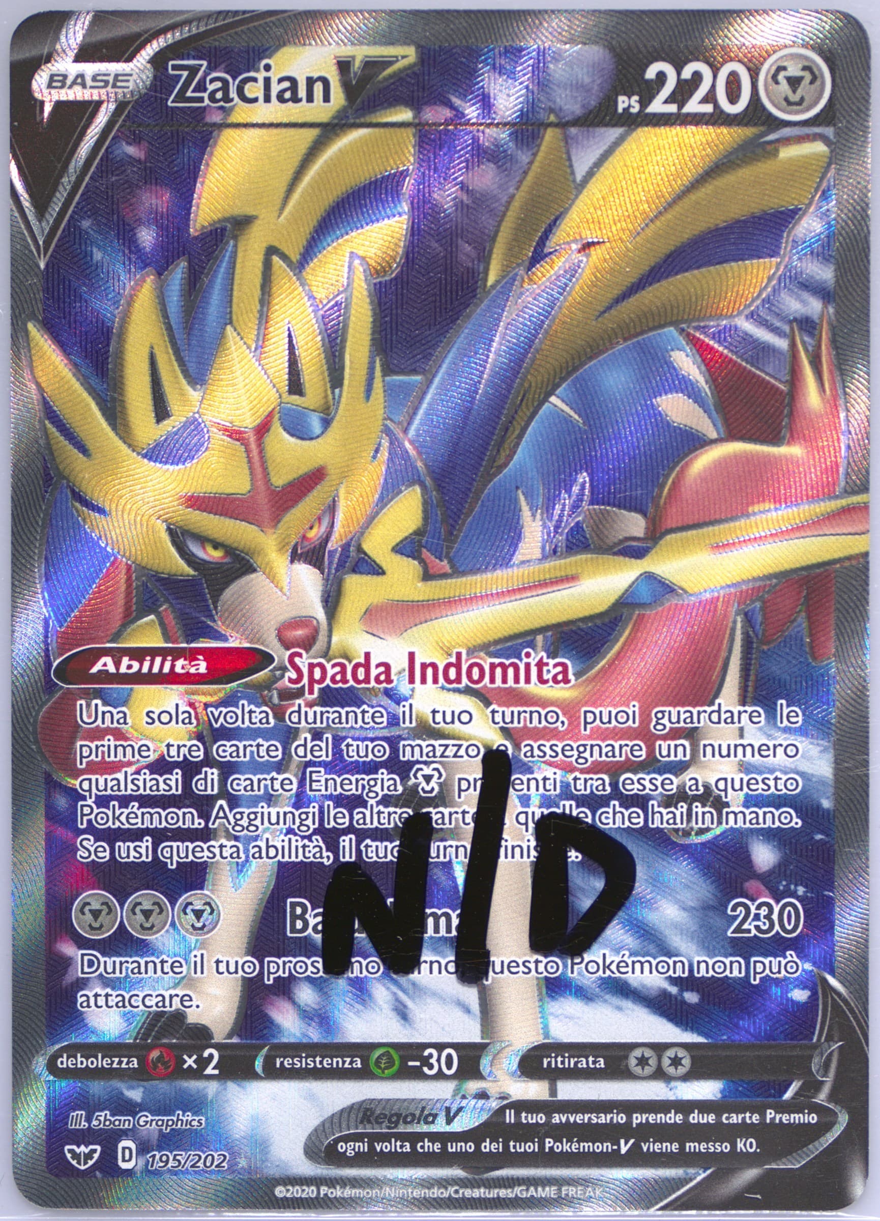 Full Art/Zacian V Italian (195) 2020 Pokemon Sword & Shield