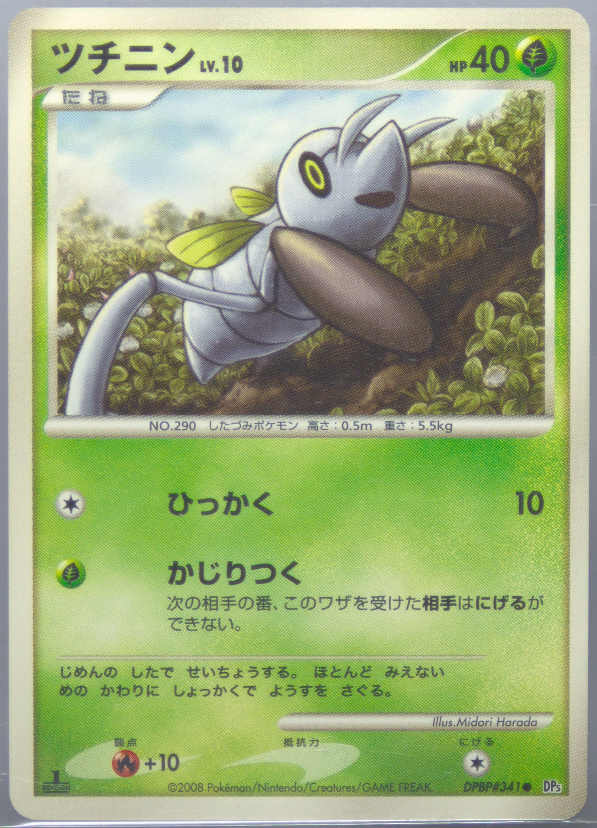 Nincada 1st Edition (341) 2008 Pokemon Japanese Diamond & Pearl Temple of Anger