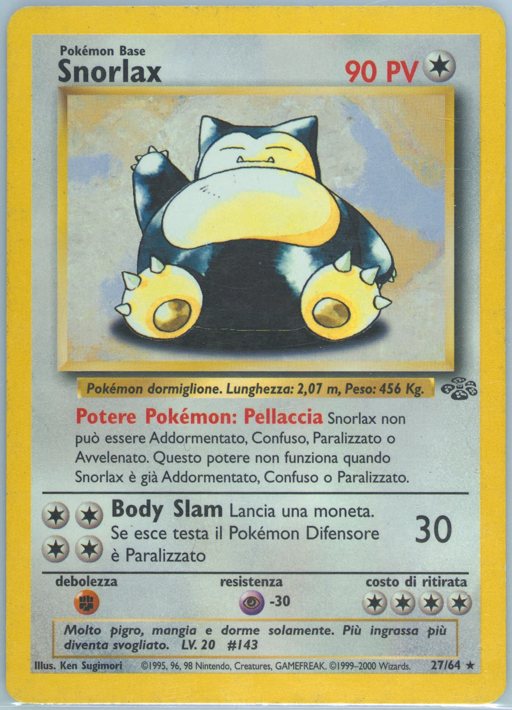 Snorlax (27) 2000 Pokemon Italian Jungle