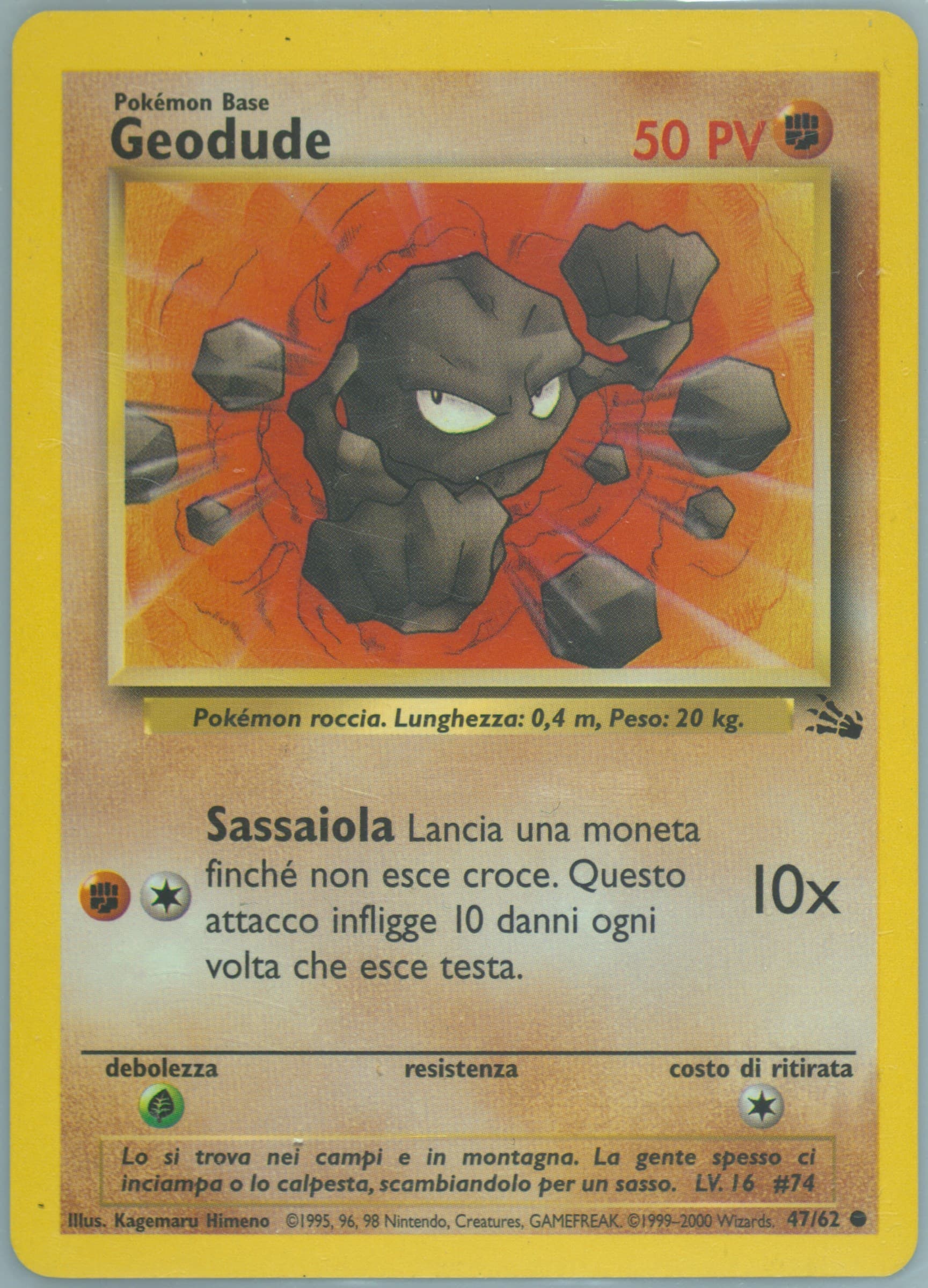 Geodude (47) 2000 Pokemon Italian Fossil