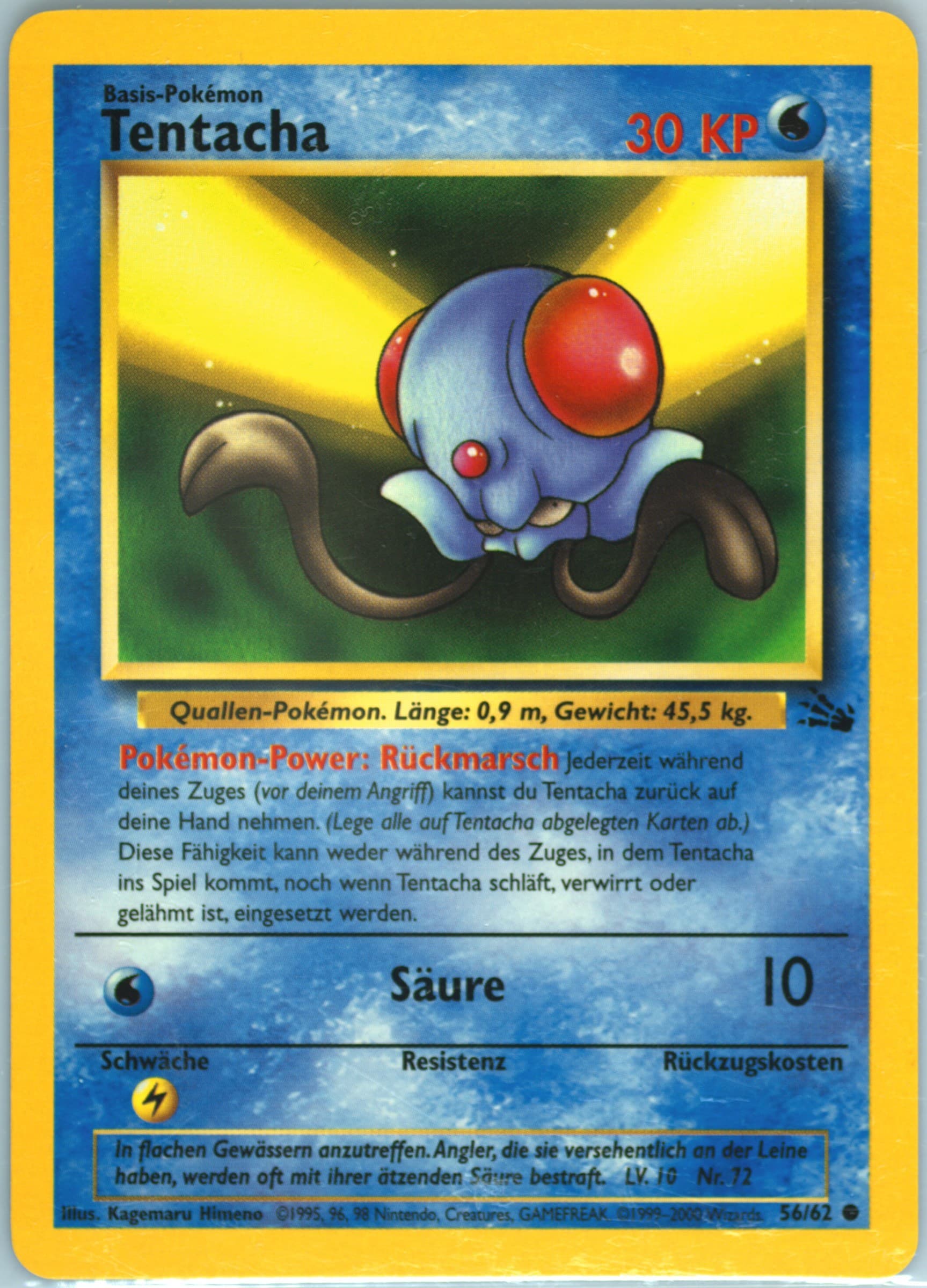 Tentacha (56) 2000 Pokemon German Fossil
