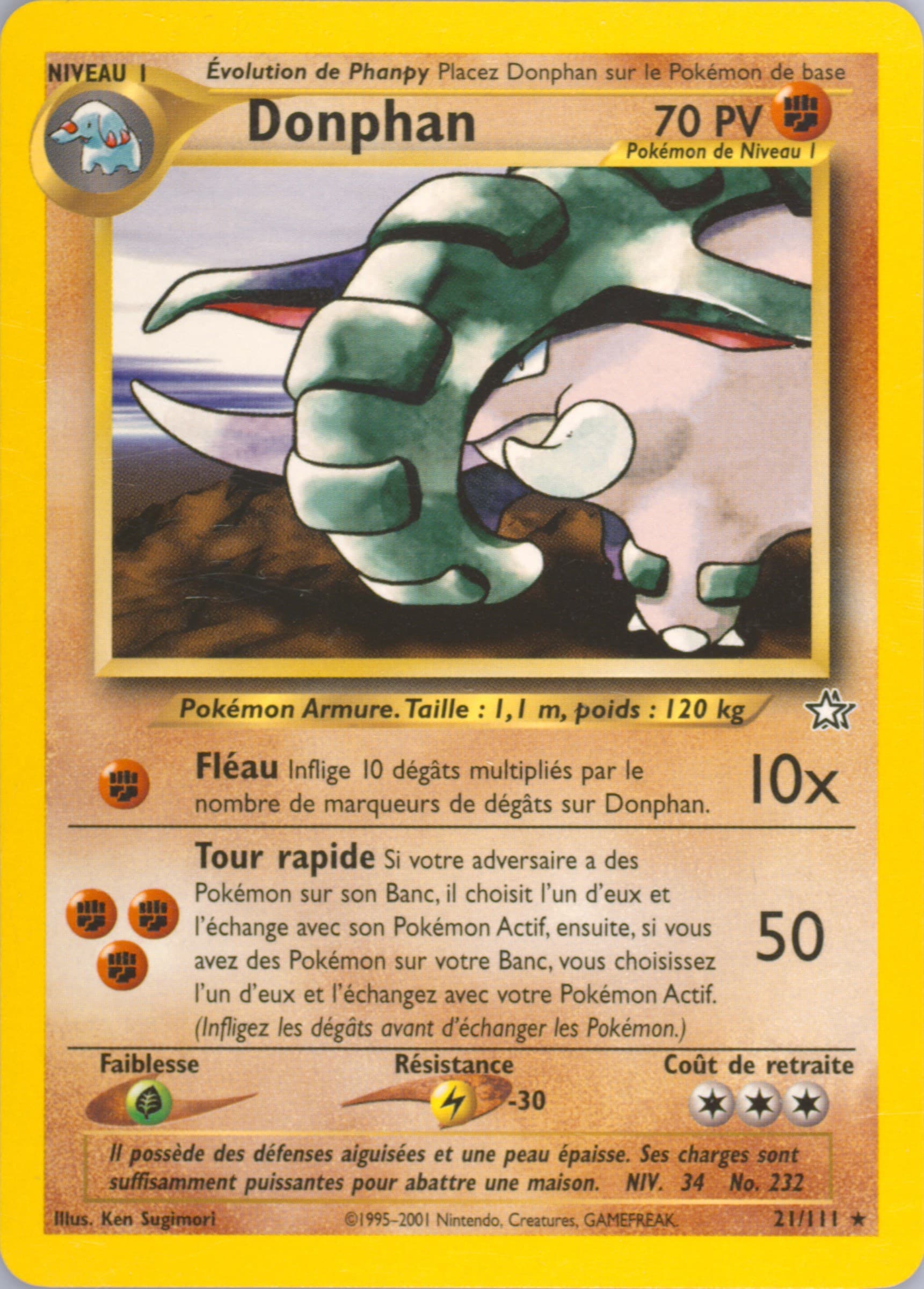 Donphan (21) 2001 Pokemon French Neo Genesis
