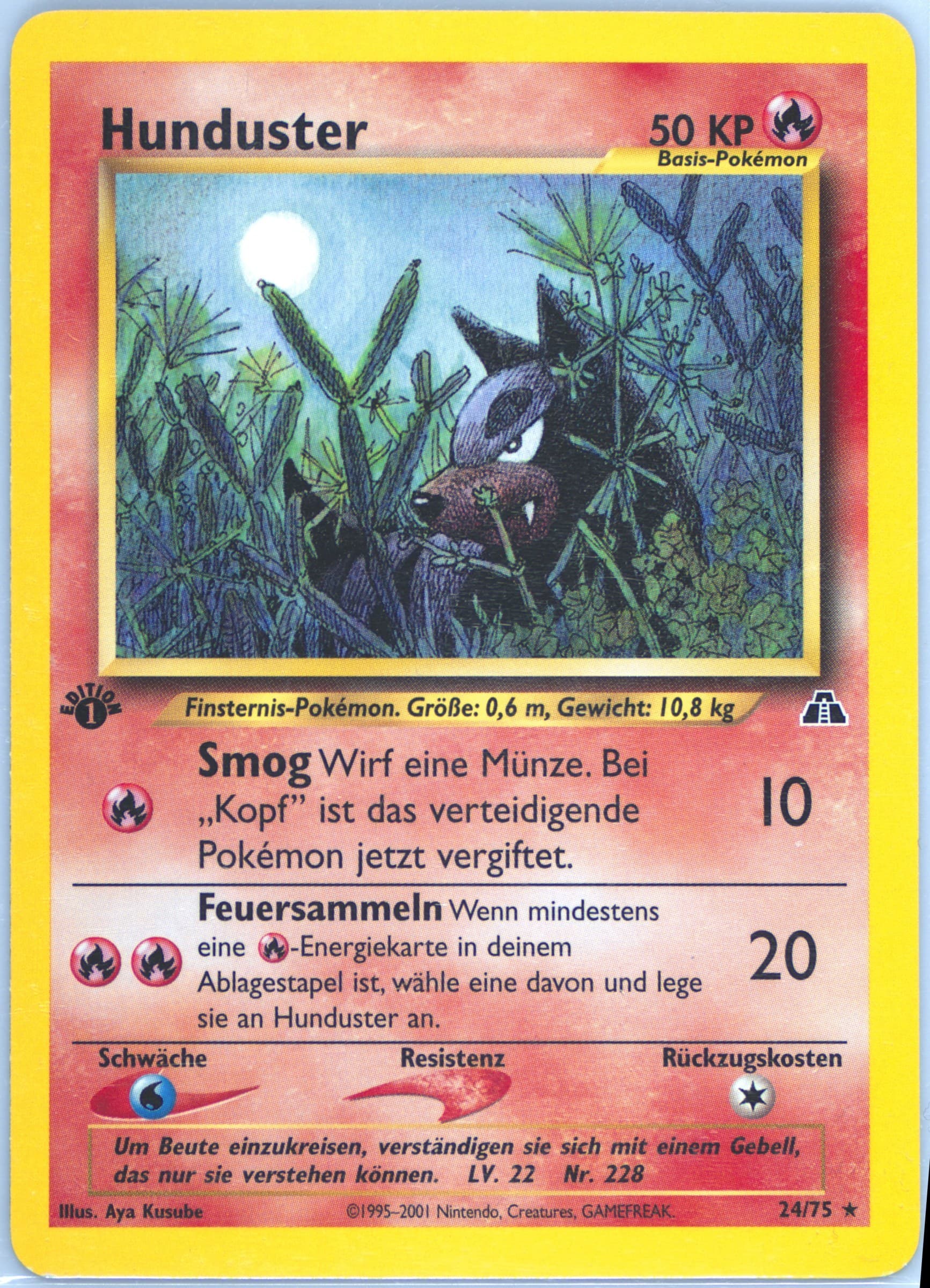 Hunduster German-1st Edition (24) 2001 Pokemon Neo Discovery