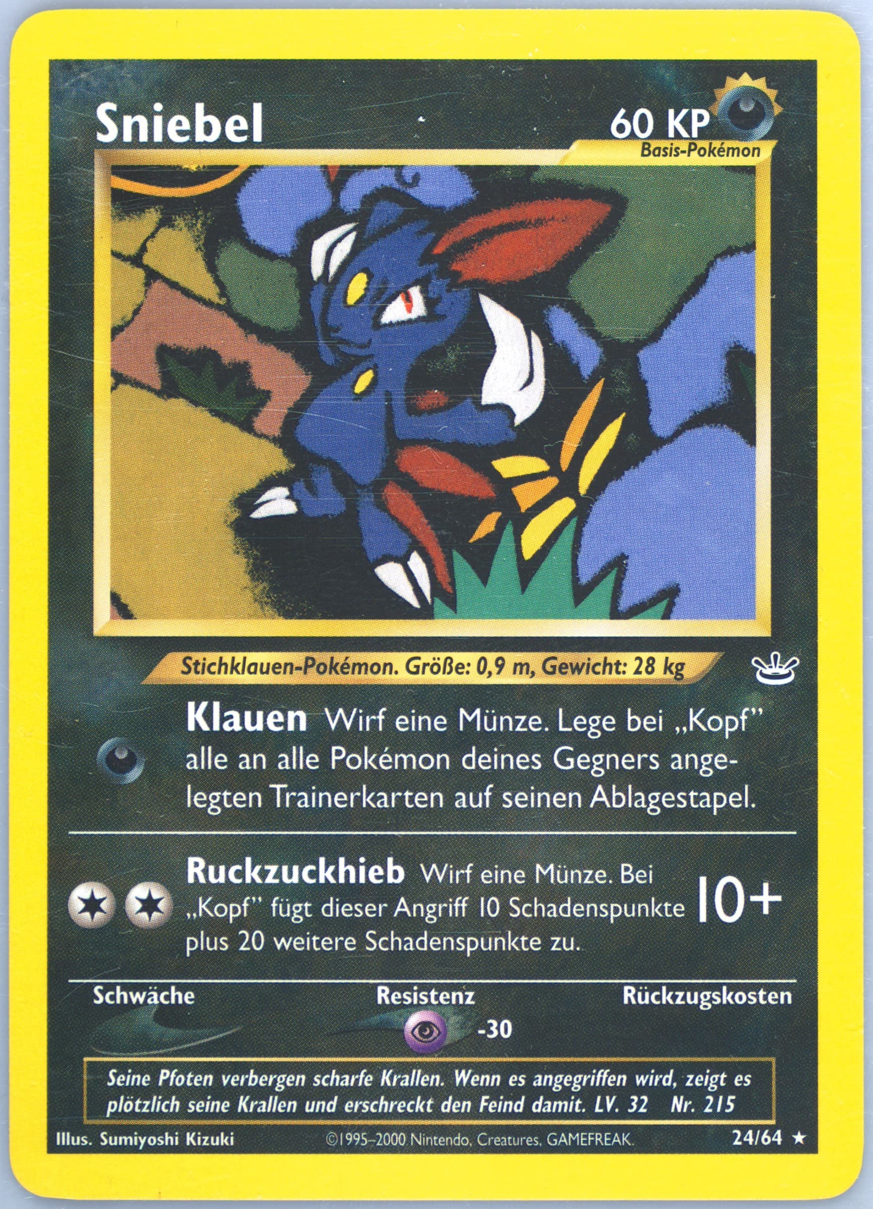 Sniebel (24) 2002 Pokemon German Neo Revelation