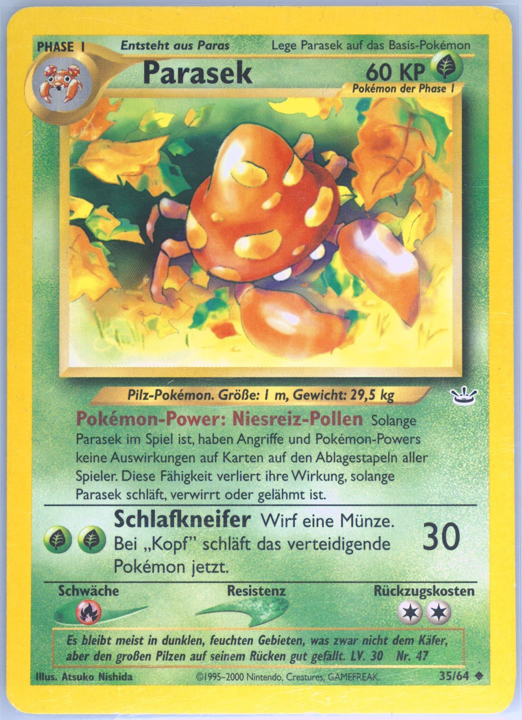 Parasek (35) 2002 Pokemon German Neo Revelation
