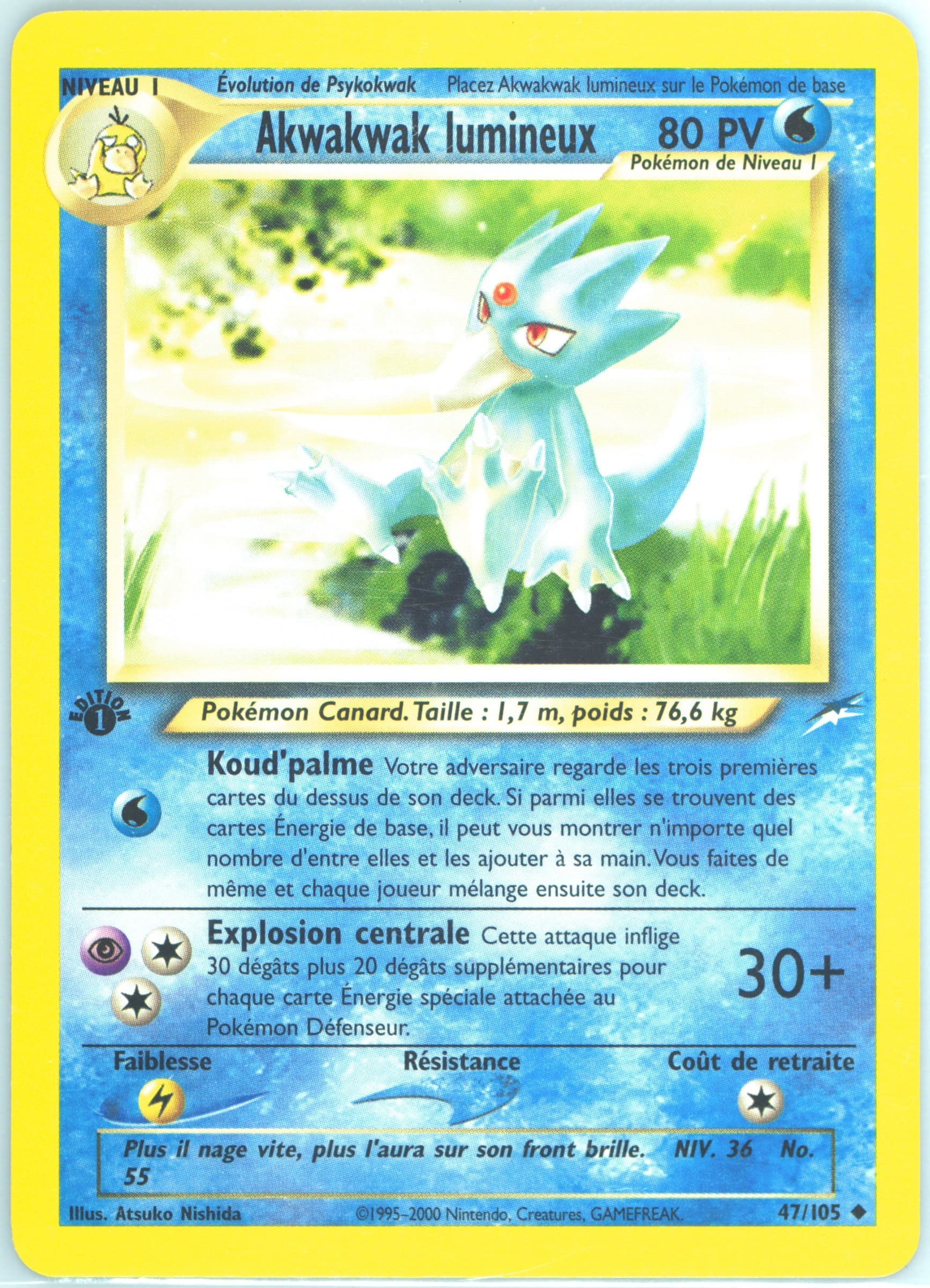 Akwakwak Lumineux French-1st Edition (47) 2002 Pokemon Neo Destiny