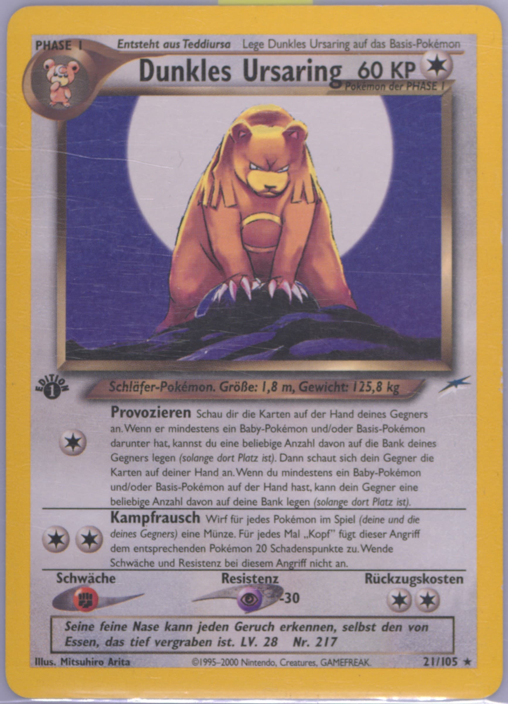 Dunkles Ursaring German-1st Edition (21) 2002 Pokemon Neo Destiny