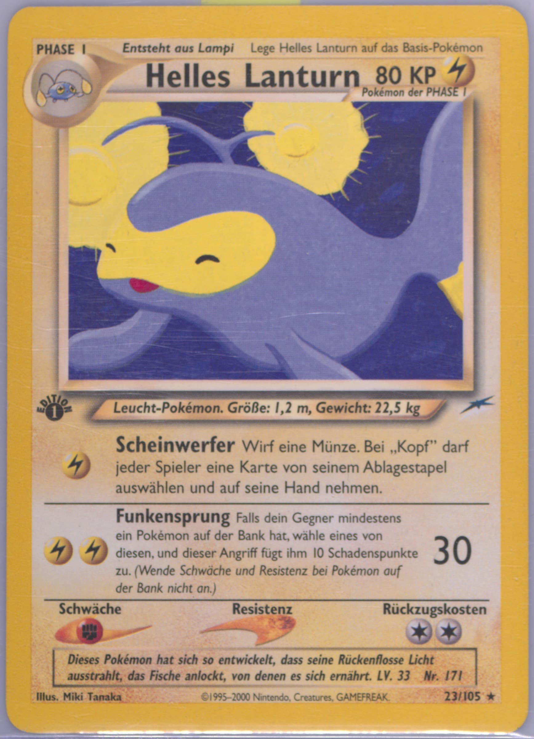 Helles Lanturn German-1st Edition (23) 2002 Pokemon Neo Destiny