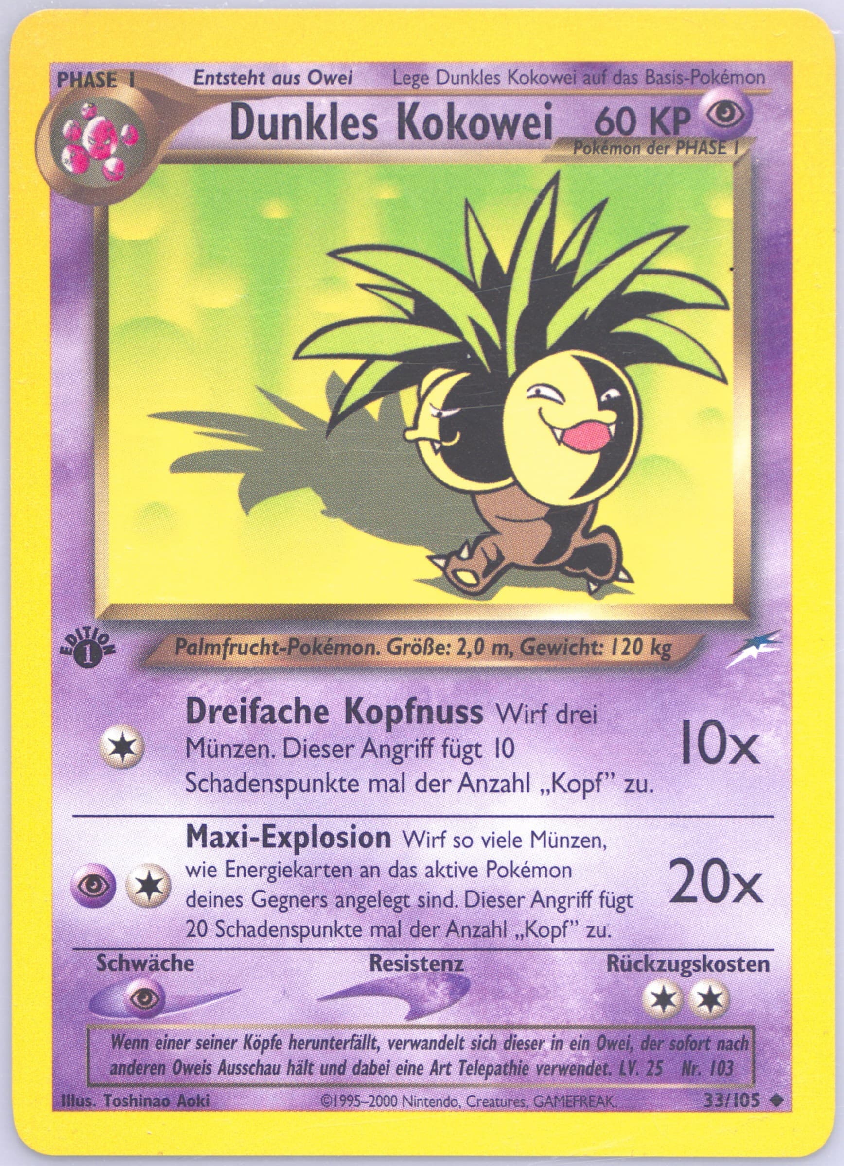 Dunkles Kokowei German-1st Edition (33) 2002 Pokemon Neo Destiny
