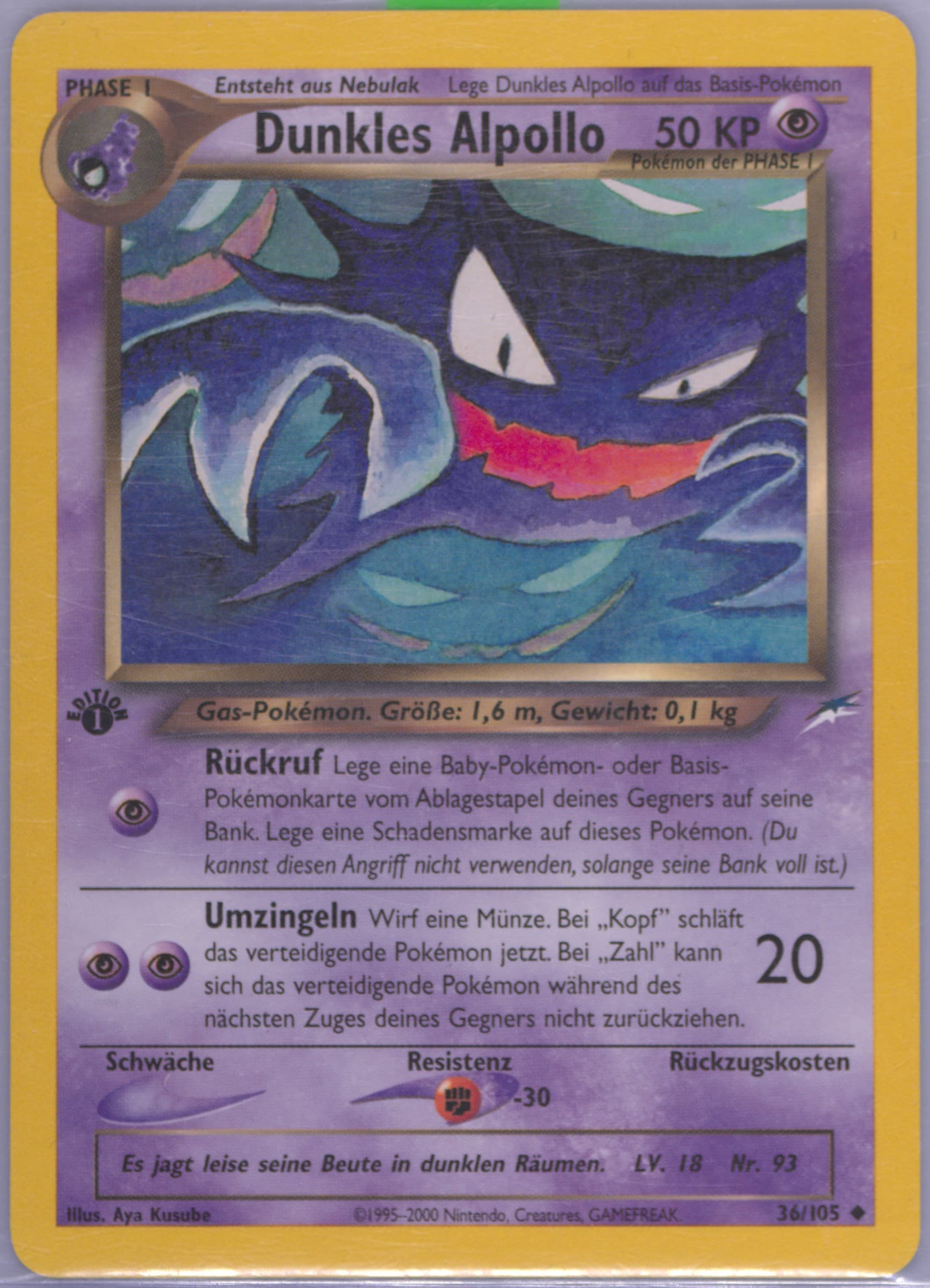 Dunkles Alpollo German-1st Edition (36) 2002 Pokemon Neo Destiny