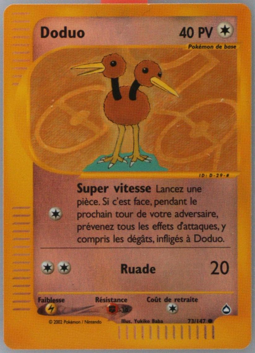 Doduo-Reverse Foil French (73) 2003 Pokemon Aquapolis