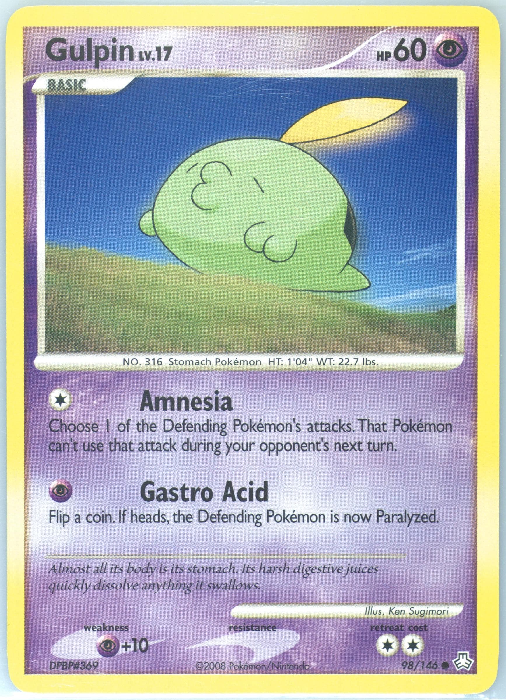 Gulpin (98) 2008 Pokemon Diamond & Pearl Legends Awakened