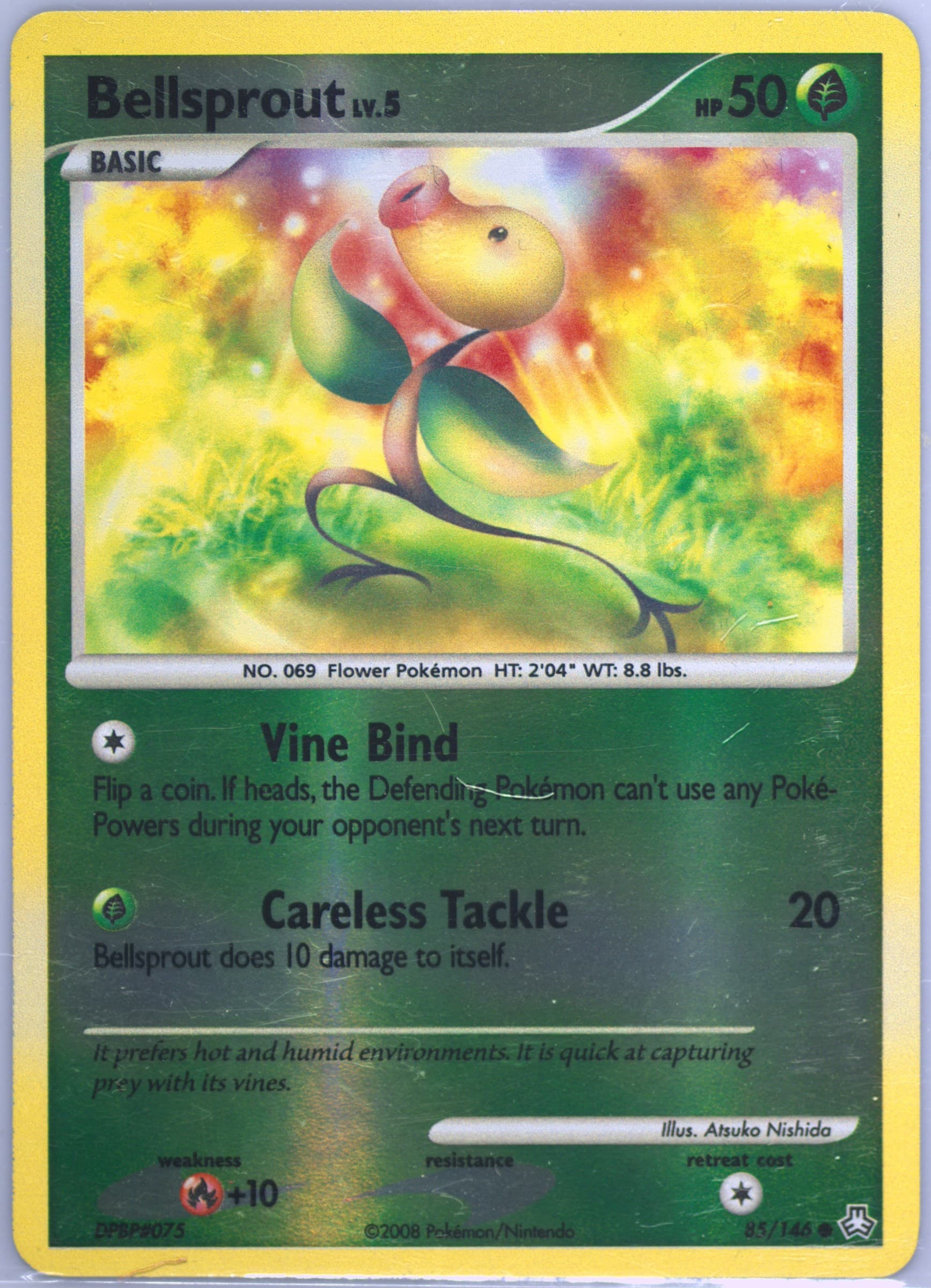 Bellsprout-Reverse Foil (85) 2008 Pokemon Diamond & Pearl Legends Awakened