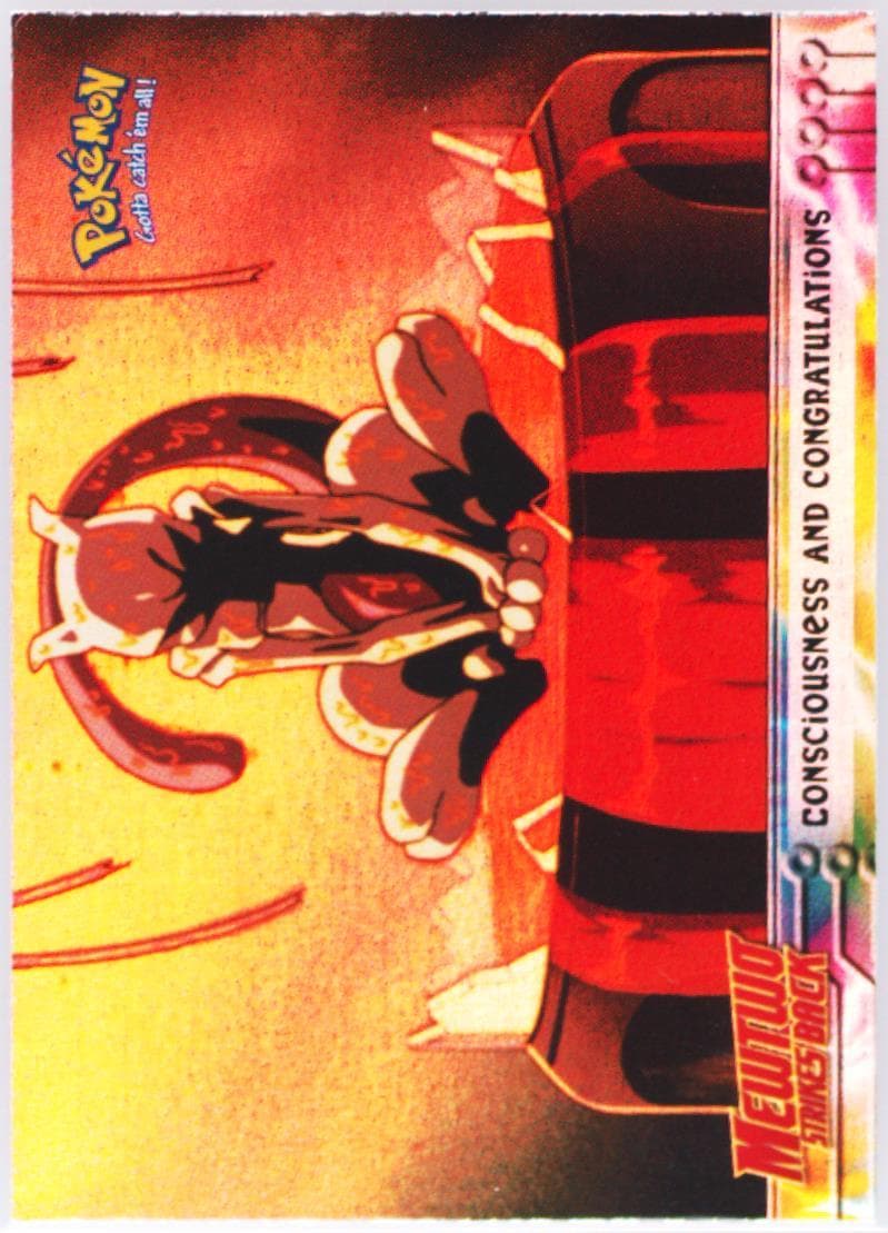 Movie Edition Consciousness and Congratulations-Rainbow Foil (3) 1999 Topps Pokemon the Movie Edt