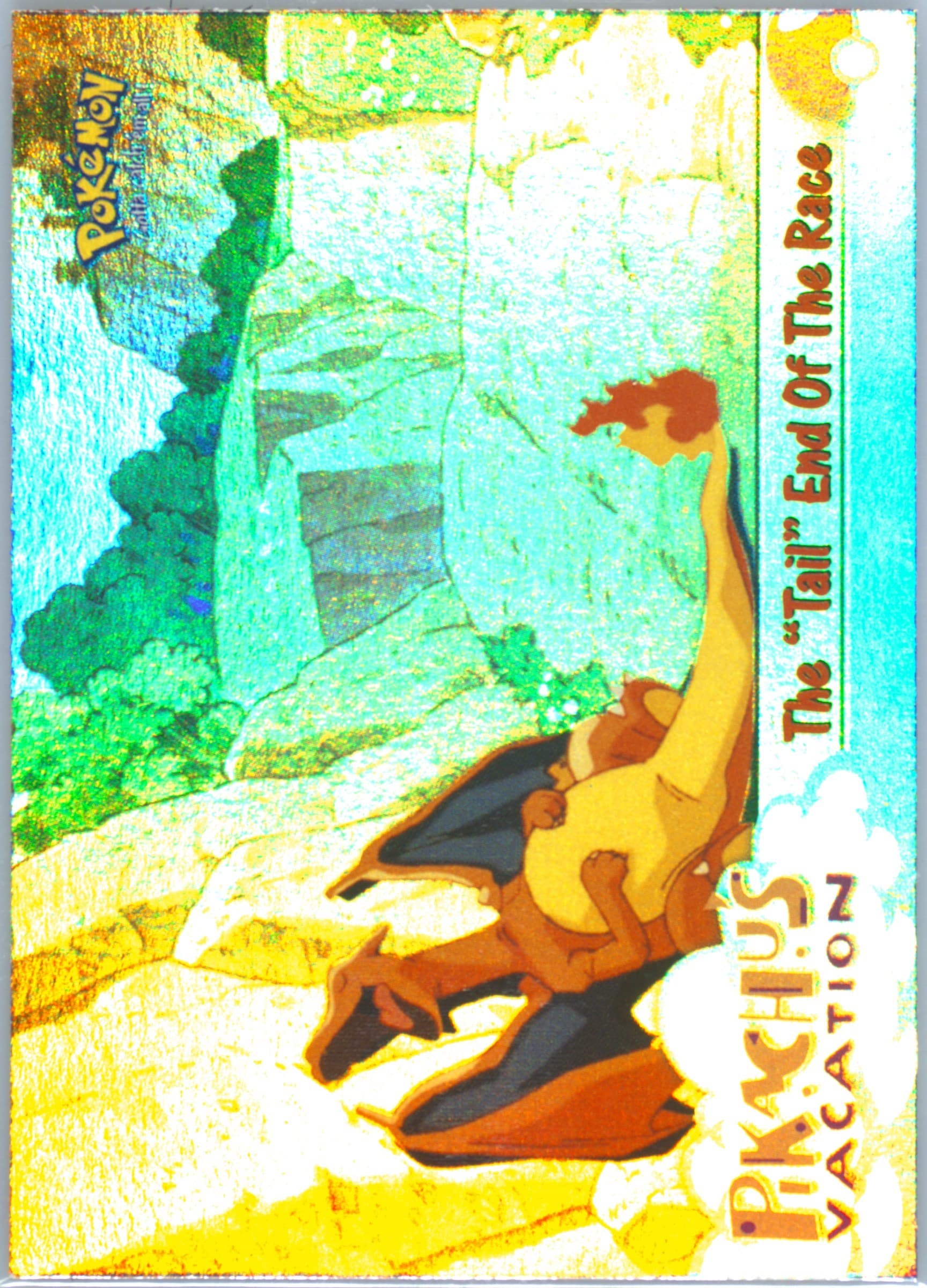 Movie Edition The "Tail" End of the Race-Rainbow Foil (50) 1999 Topps Pokemon the Movie Edt
