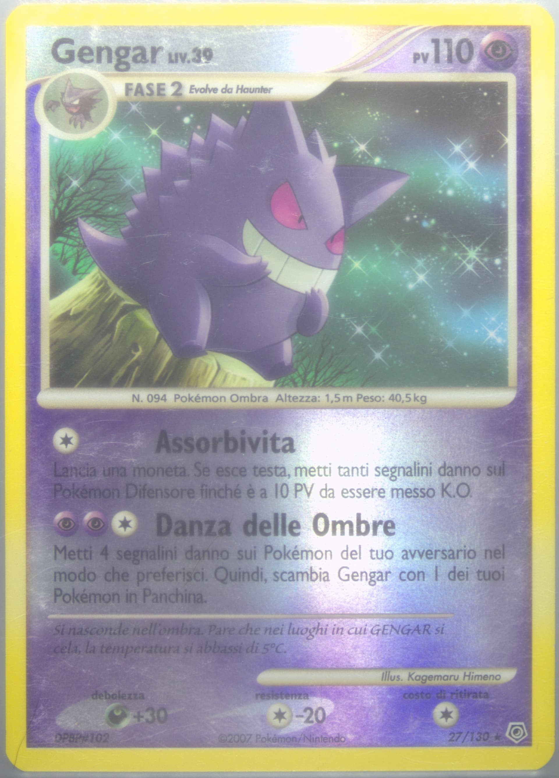 Gengar-Reverse Foil Italian (27) 2007 Pokemon Diamond & Pearl